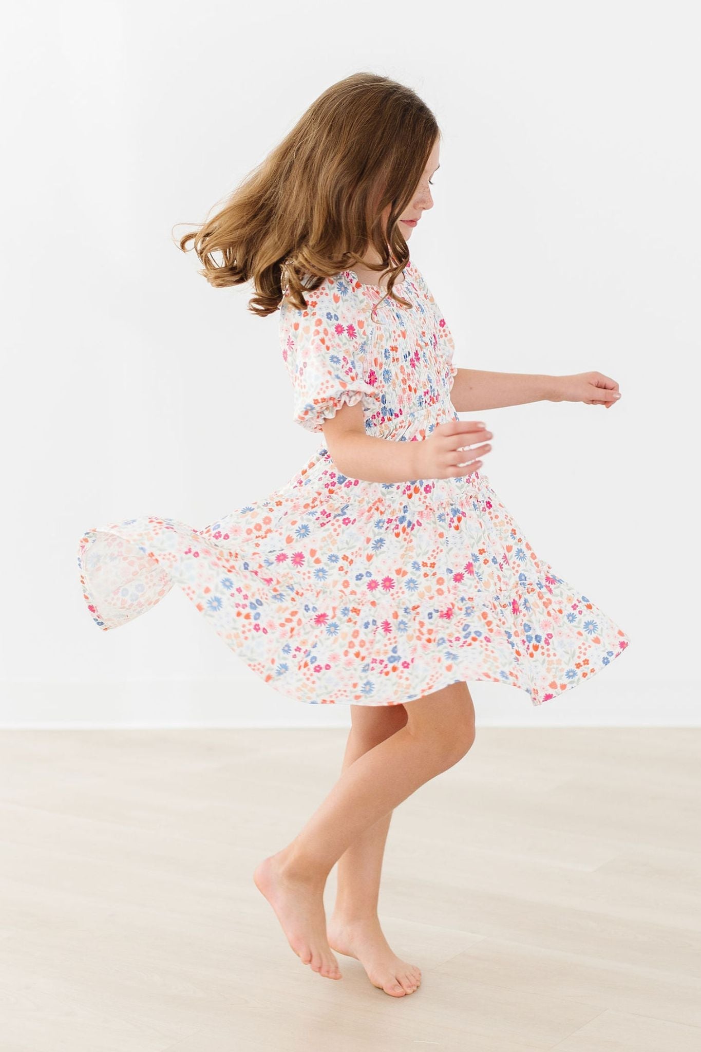 Meadow Magic Floral Smocked Ruffle Dress