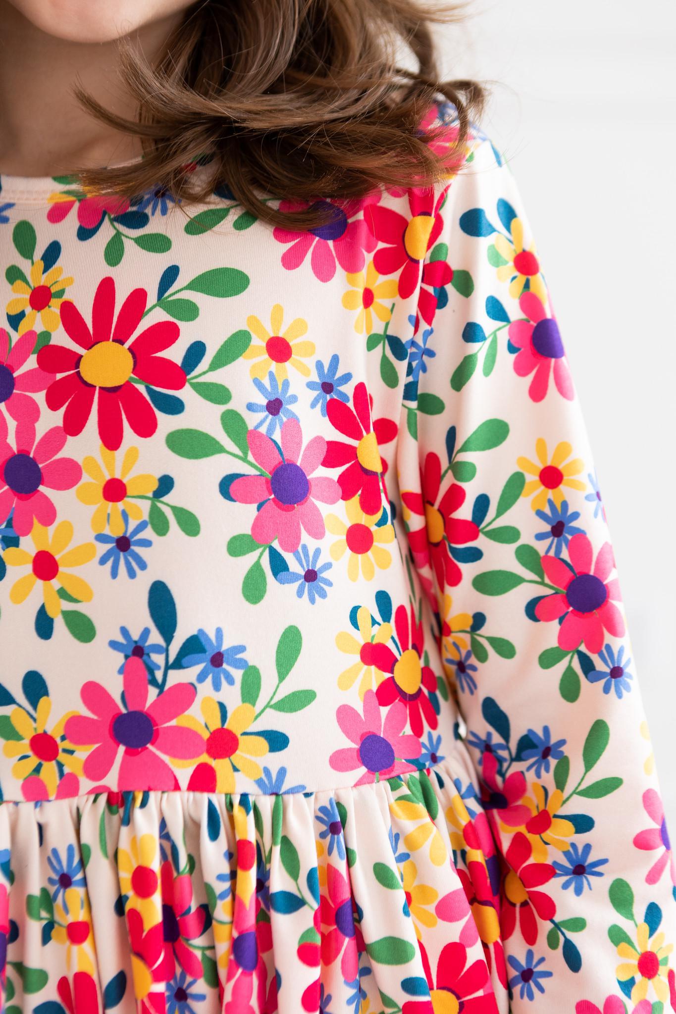 Last Bud Not Least Floral 3/4 Sleeve Pocket Twirl Dress