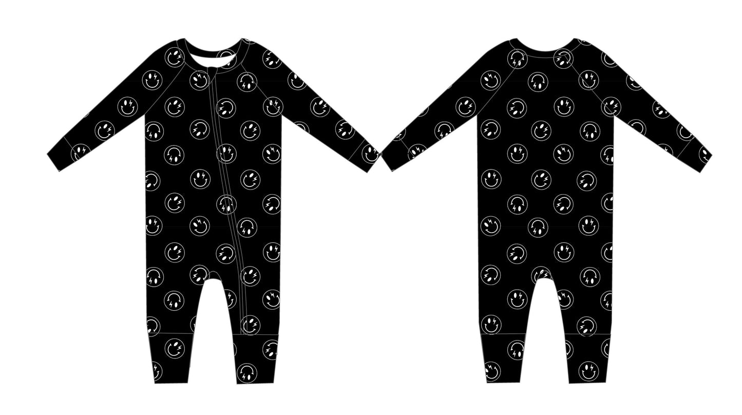 Travolta (black) - Zippy Zipper Romper