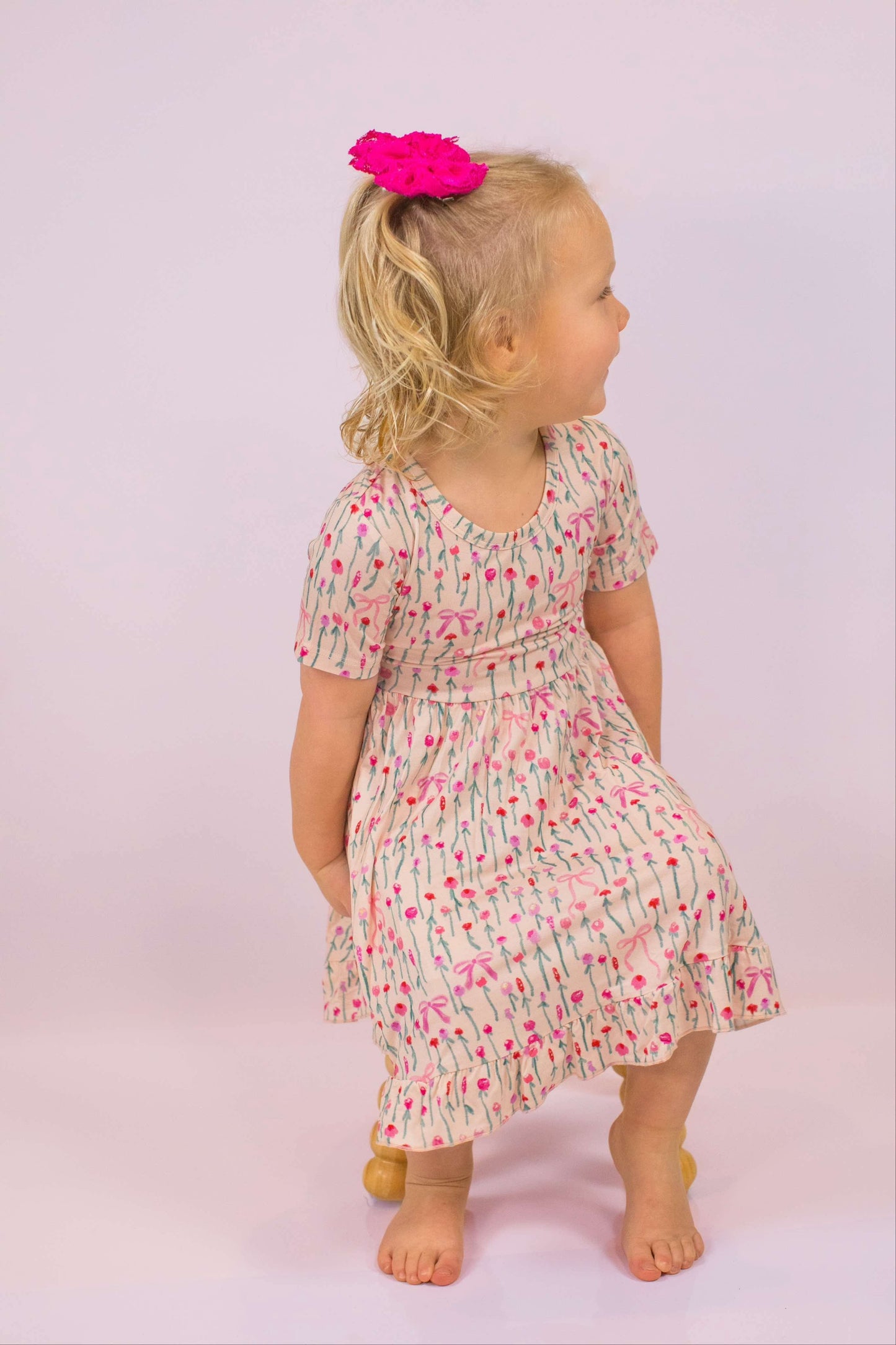 BLOOMS & BOWS FLORAL DREAM RUFFLE DRESS