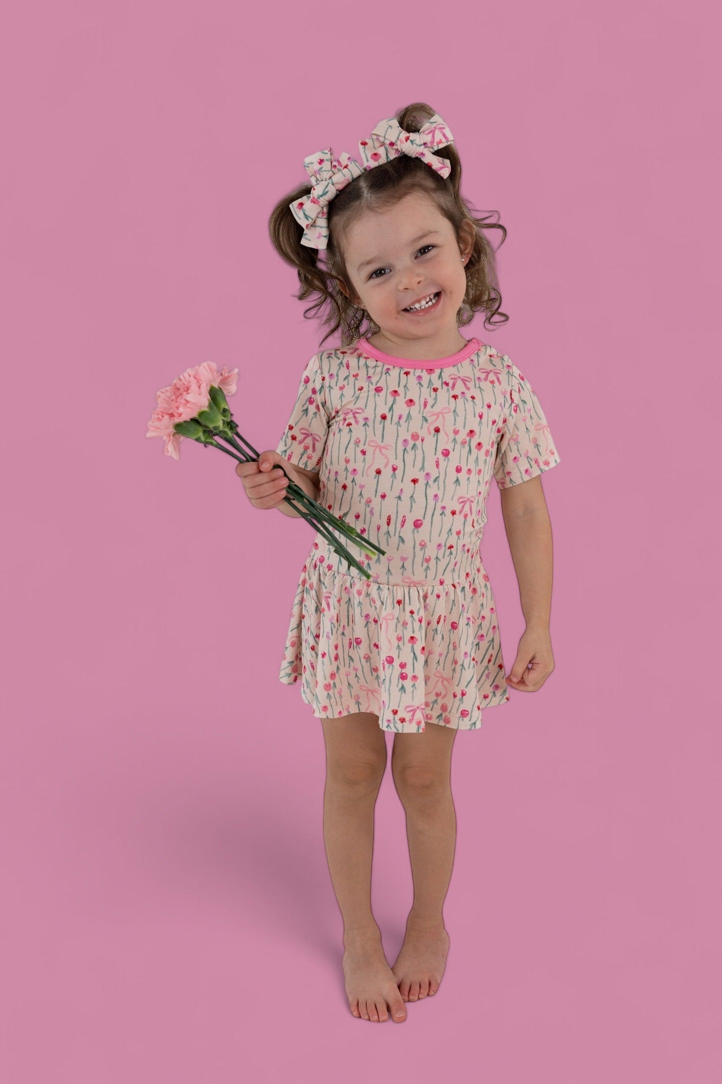 BLOOMS & BOWS DREAM FLORAL BODYSUIT DRESS