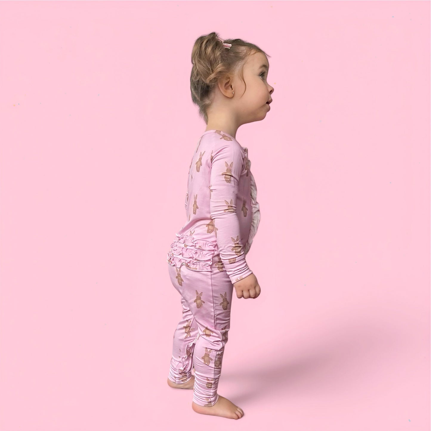 BLUSHIN' BUNNIES DREAM RUFFLE ZIPPER ROMPER