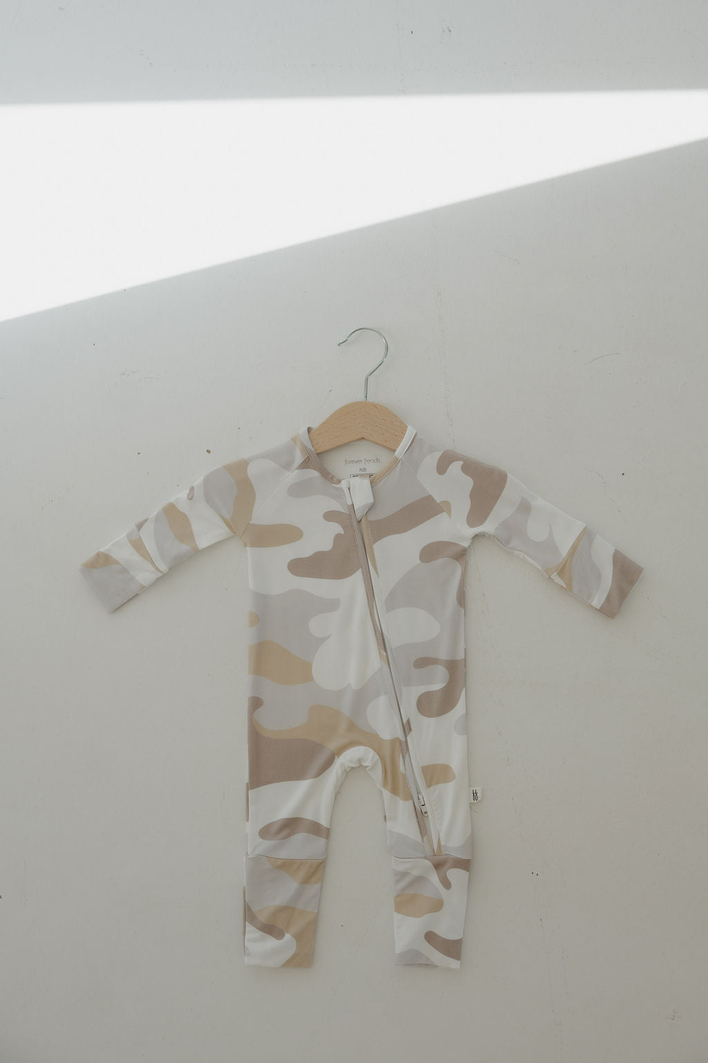 Bamboo Zip Pajamas Zipper Romper | Camo 2.0