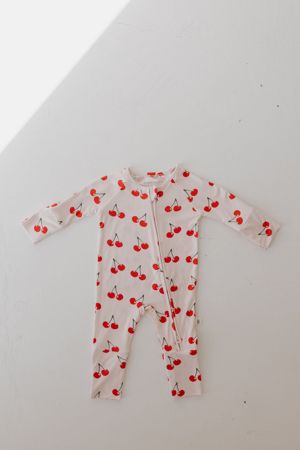 Bamboo Zip Pajamas Zipper Romper | Cherry Orchard