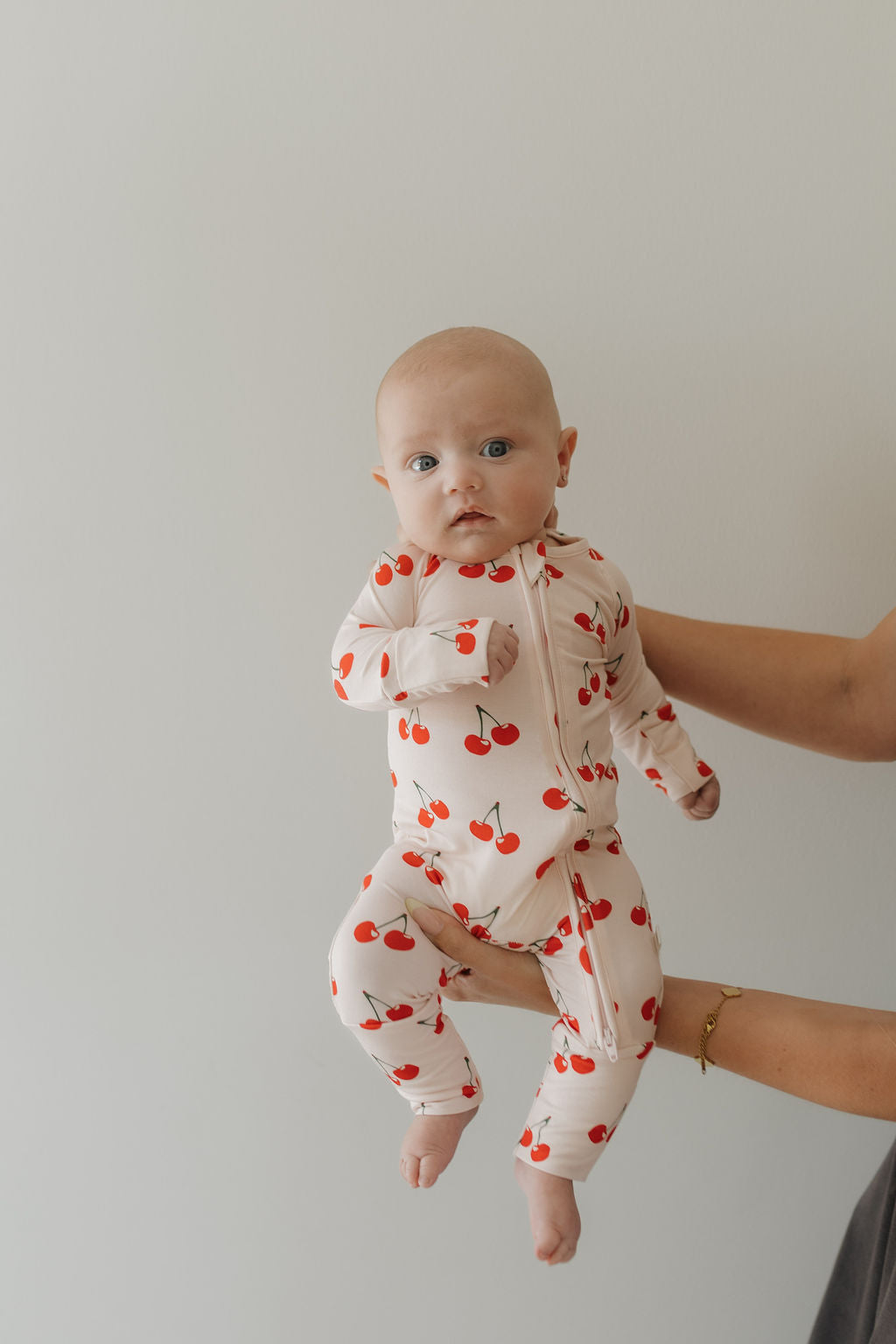 Bamboo Zip Pajamas Zipper Romper | Cherry Orchard
