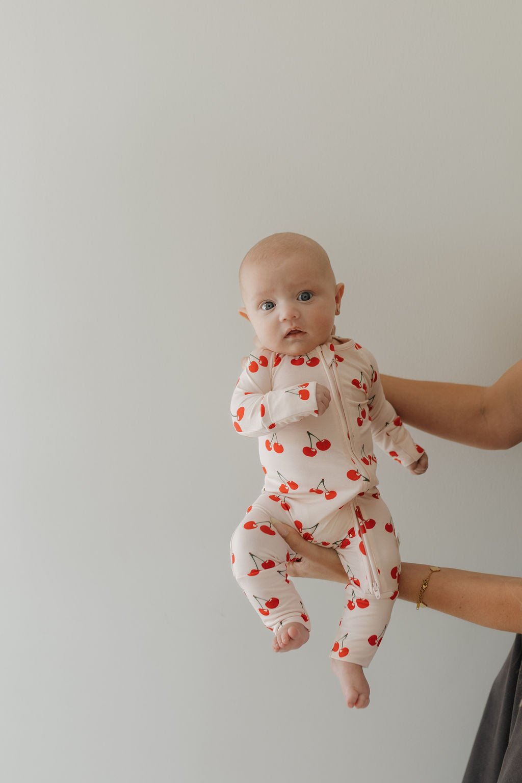 Bamboo Zip Pajamas Zipper Romper | Cherry Orchard