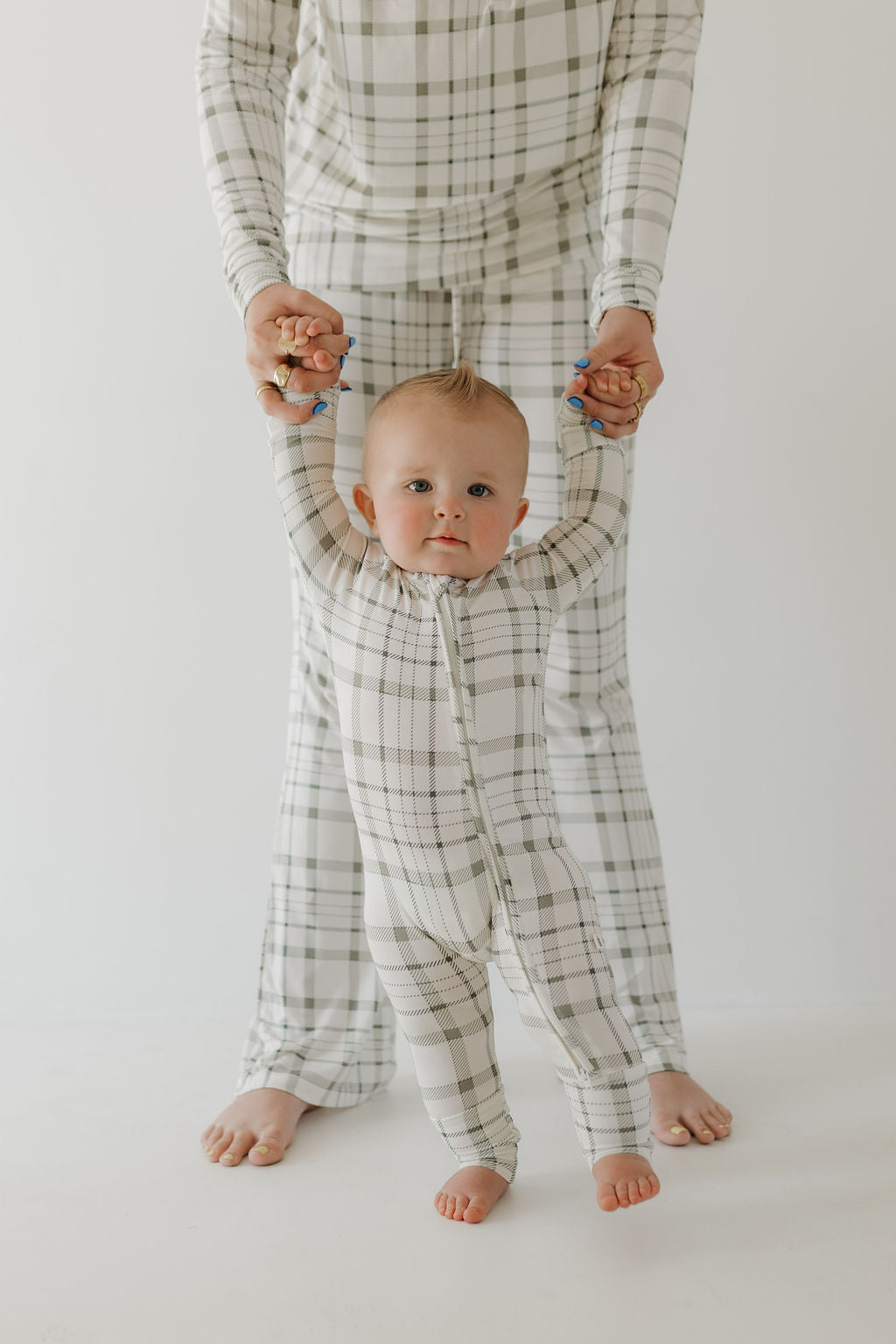 Bamboo Zip Pajamas Zipper Romper | Picnic Plaid