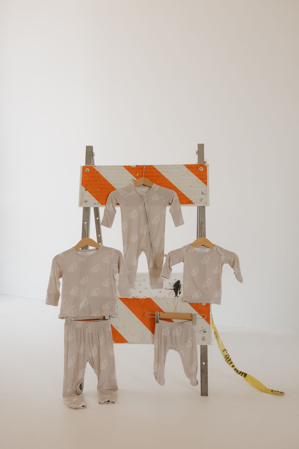 Bamboo Zip Pajamas Zipper Romper | Excavator