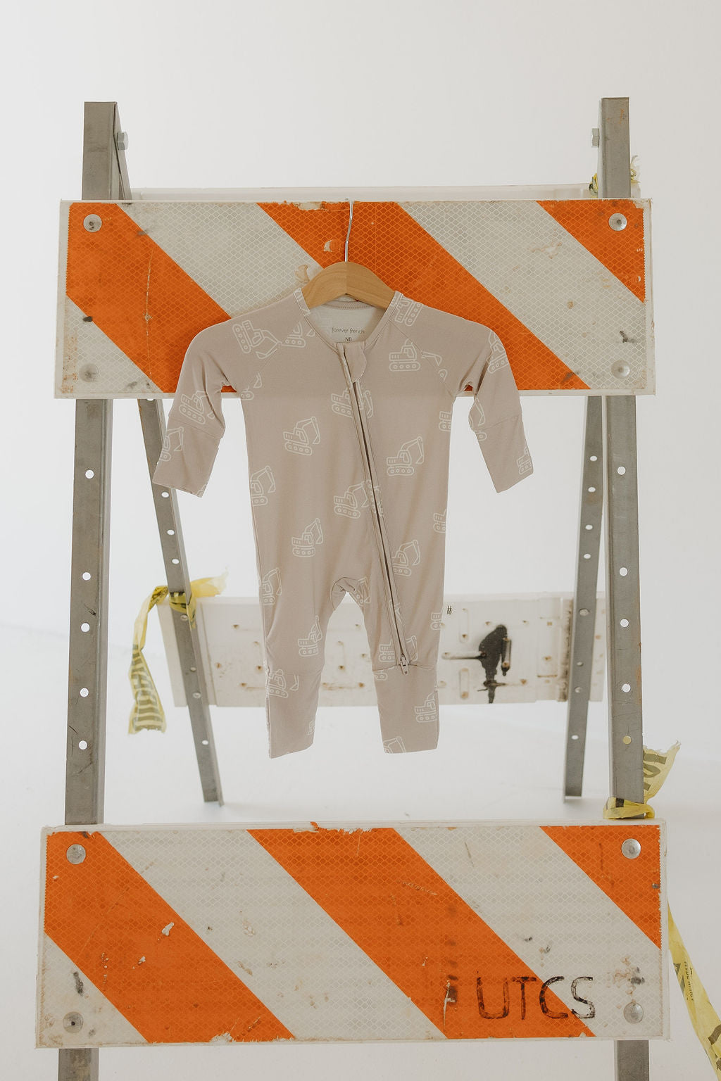 Bamboo Zip Pajamas Zipper Romper | Excavator