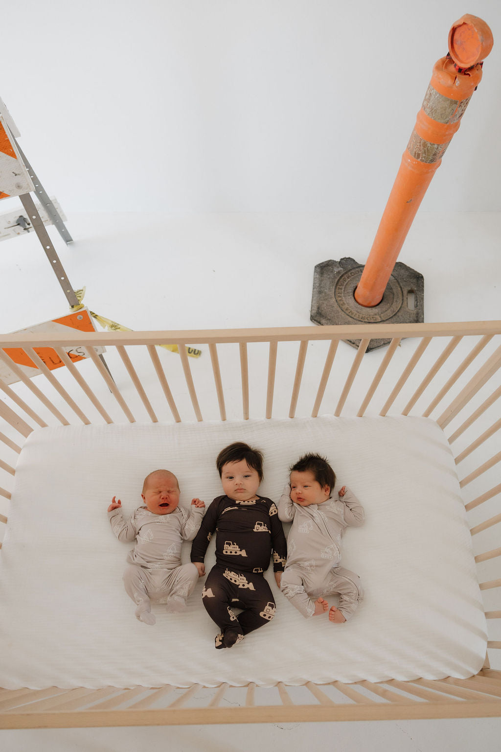 Bamboo Zip Pajamas Zipper Romper | Excavator