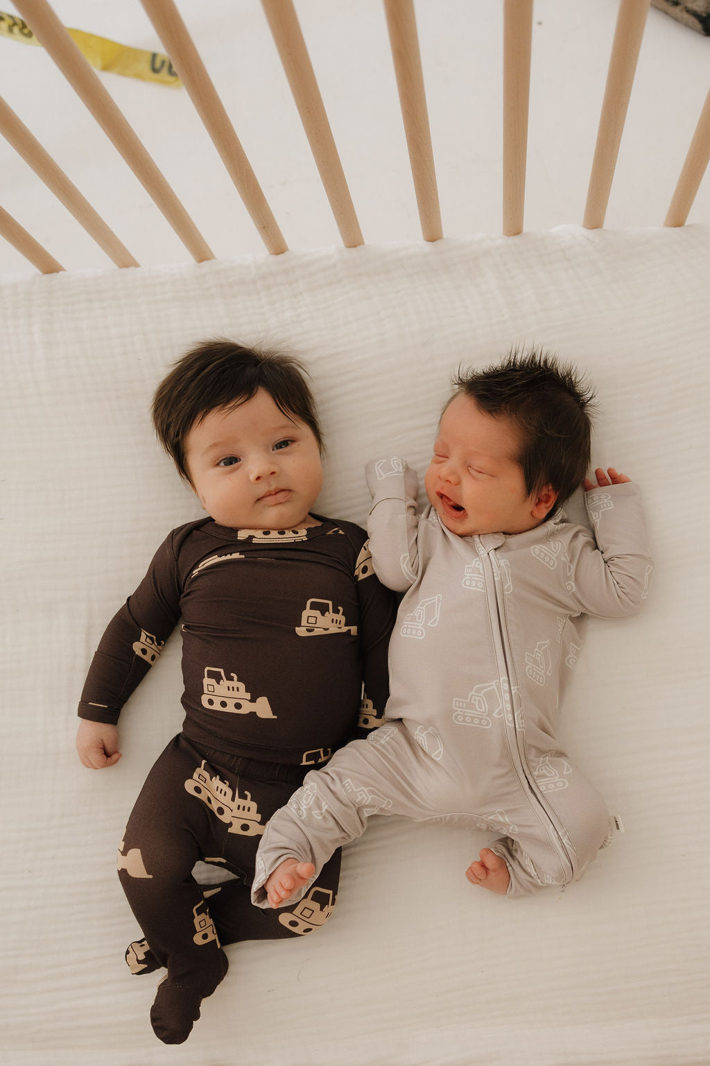 Bamboo Zip Pajamas Zipper Romper | Excavator