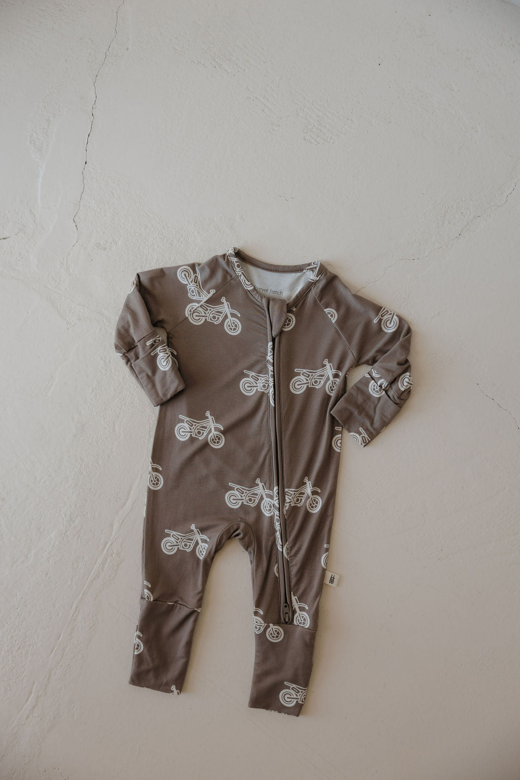 Bamboo Zip Pajamas Zipper Romper | Dirt Bike