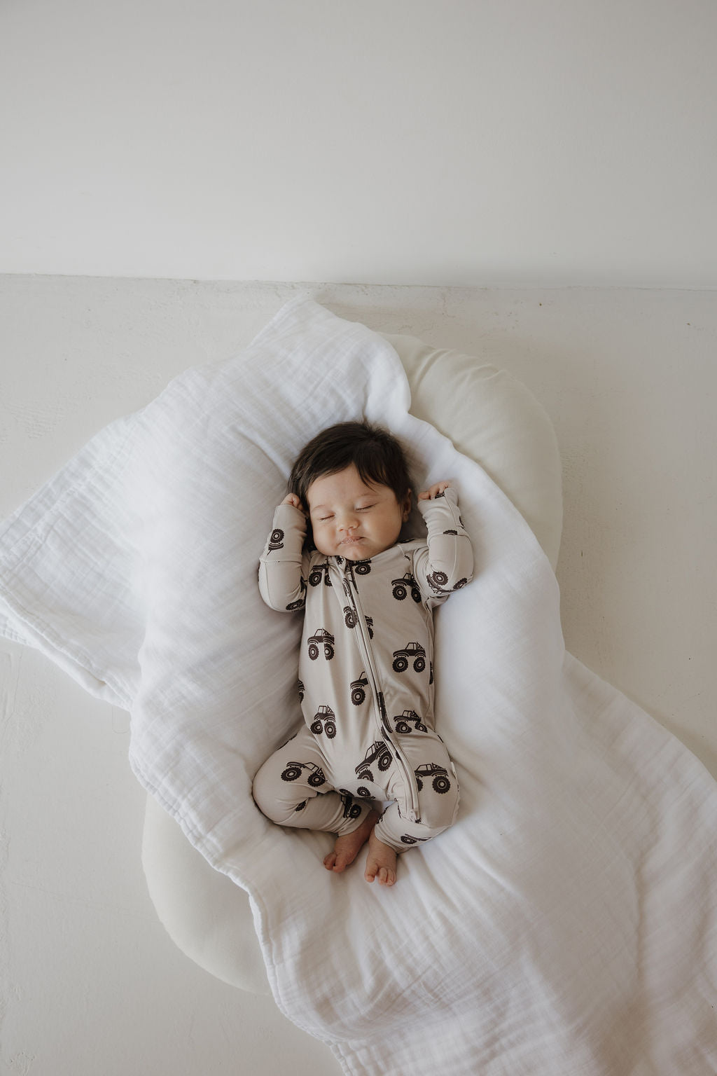 Bamboo Zip Pajamas Zipper Romper | Monster Truck