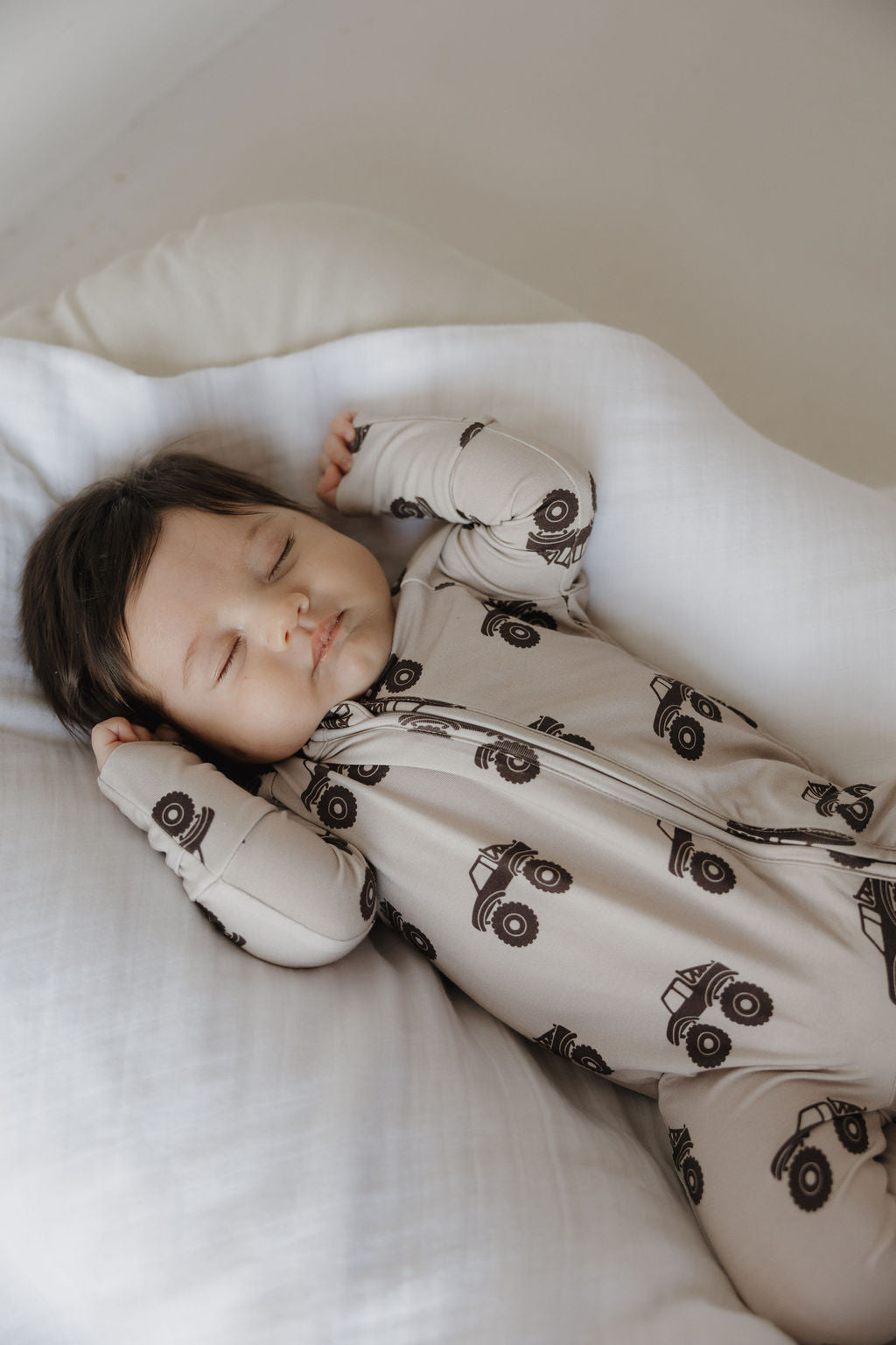 Bamboo Zip Pajamas Zipper Romper | Monster Truck