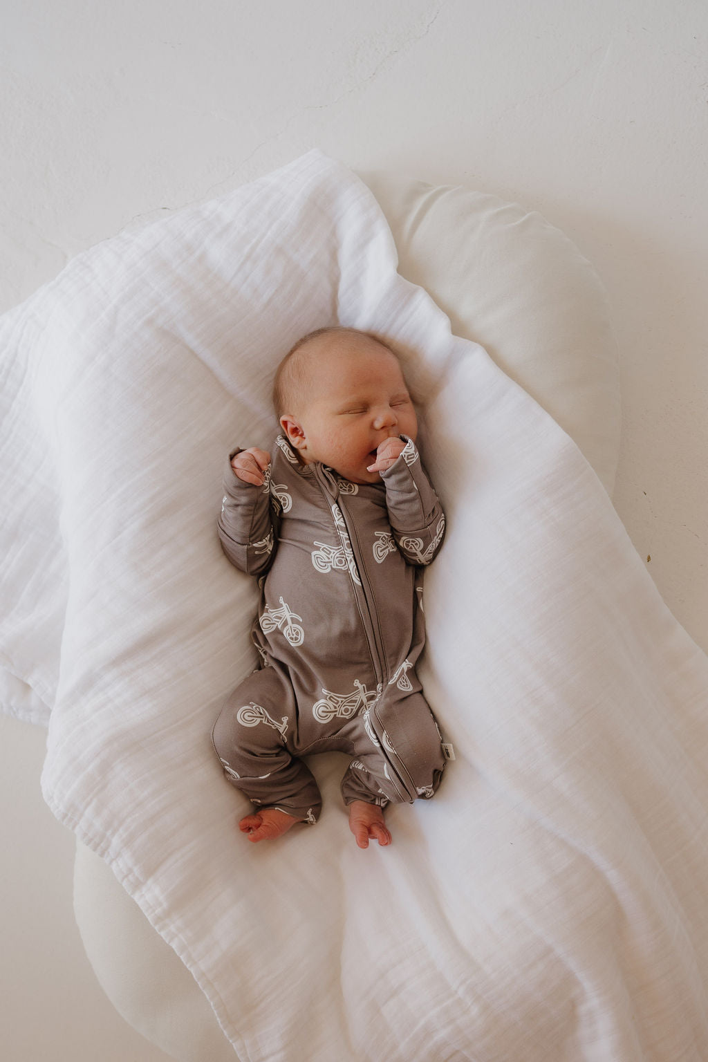 Bamboo Zip Pajamas Zipper Romper | Dirt Bike