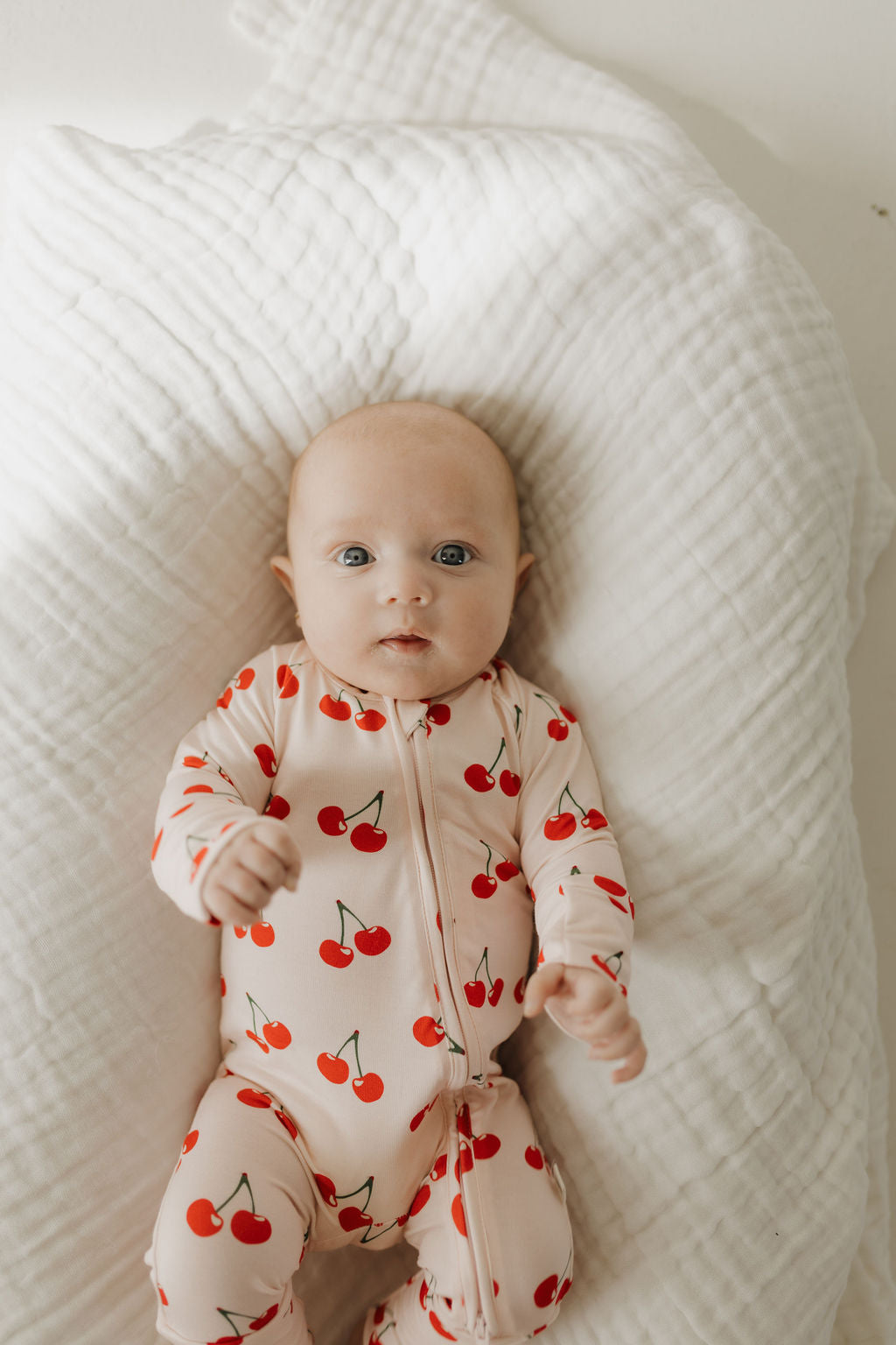 Bamboo Zip Pajamas Zipper Romper | Cherry Orchard
