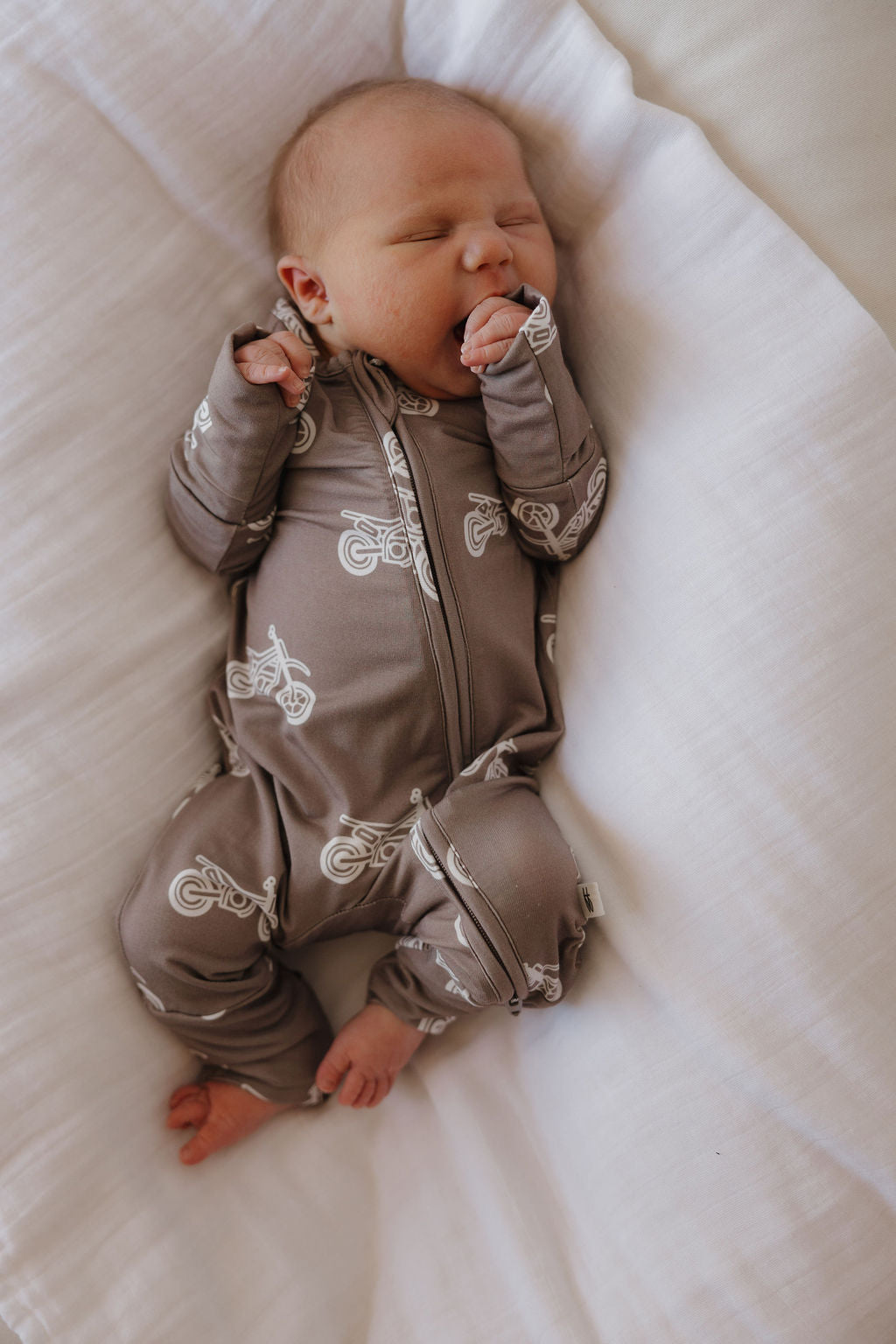 Bamboo Zip Pajamas Zipper Romper | Dirt Bike