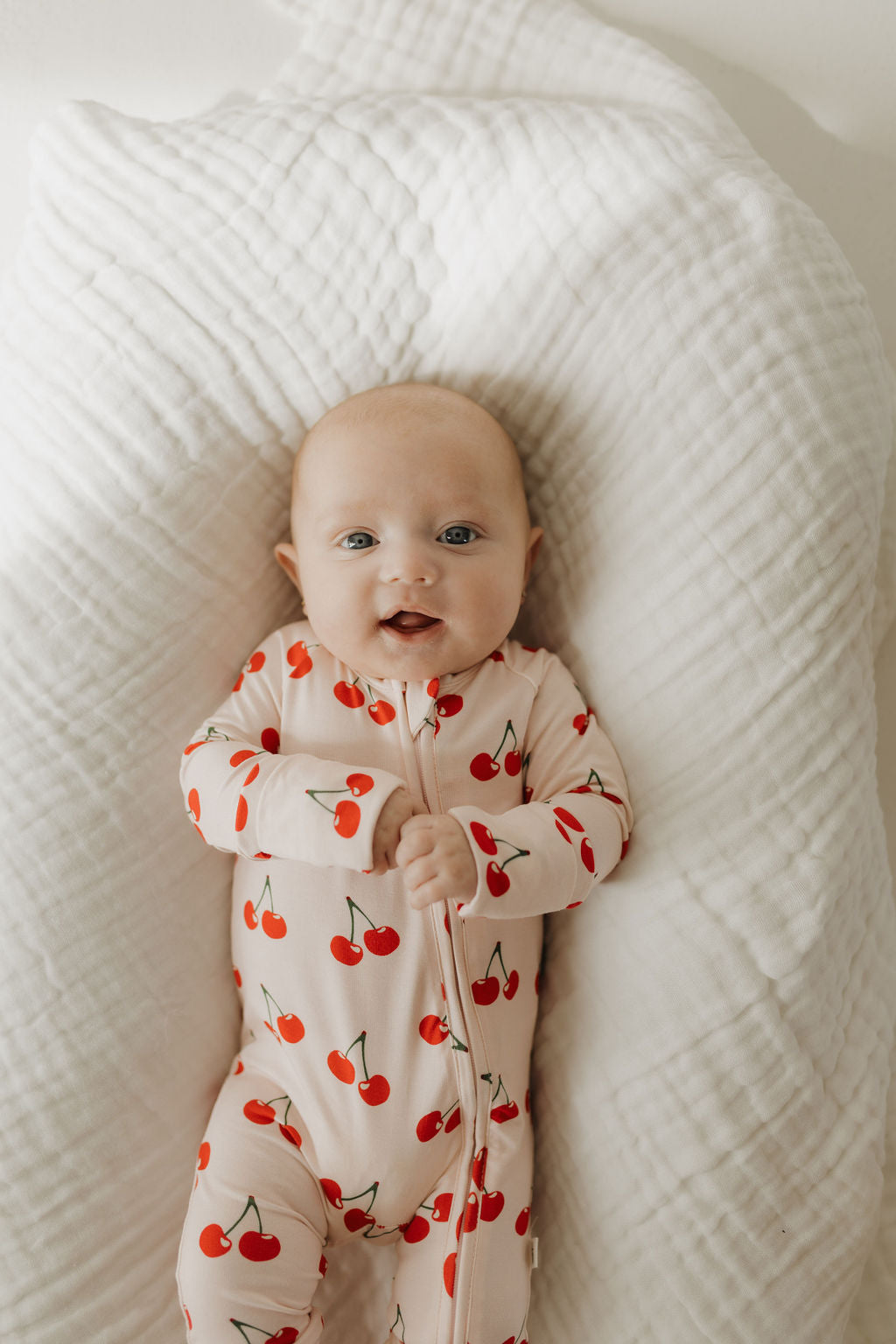 Bamboo Zip Pajamas Zipper Romper | Cherry Orchard