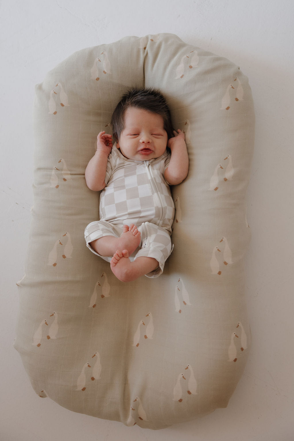 Shortie Bamboo Zip Zipper Romper | Checkerboard