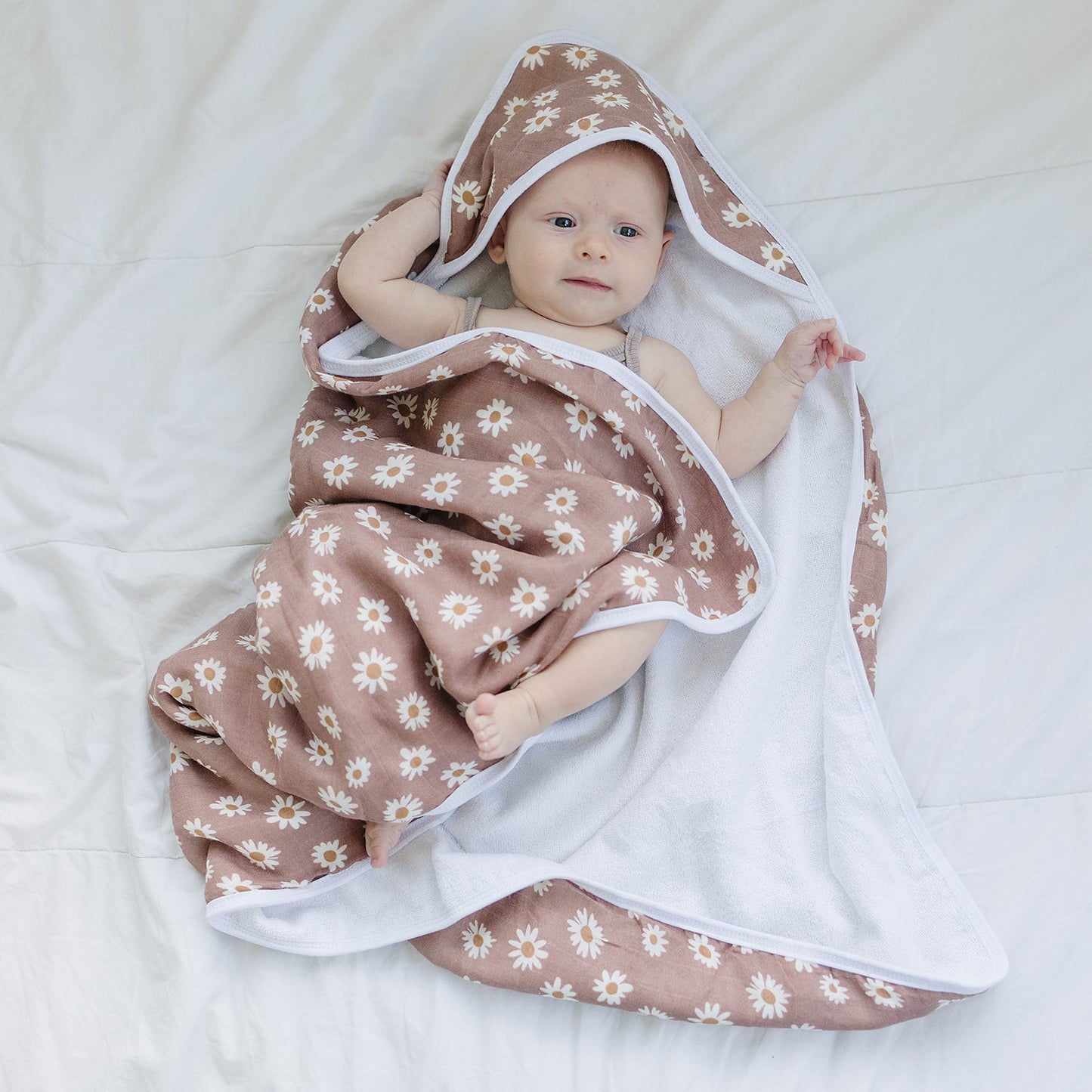 Daisy Dream Floral Muslin Hooded Towel