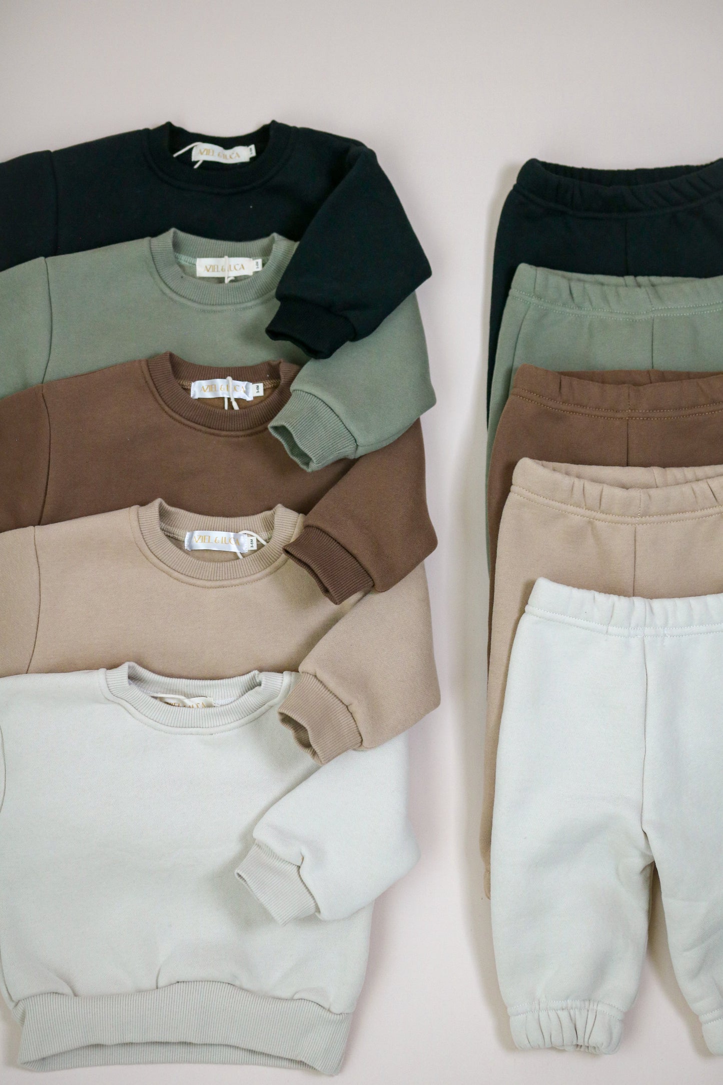Baby Toddler Kids Fleece Sweat Set Outfit | Earthy Tones