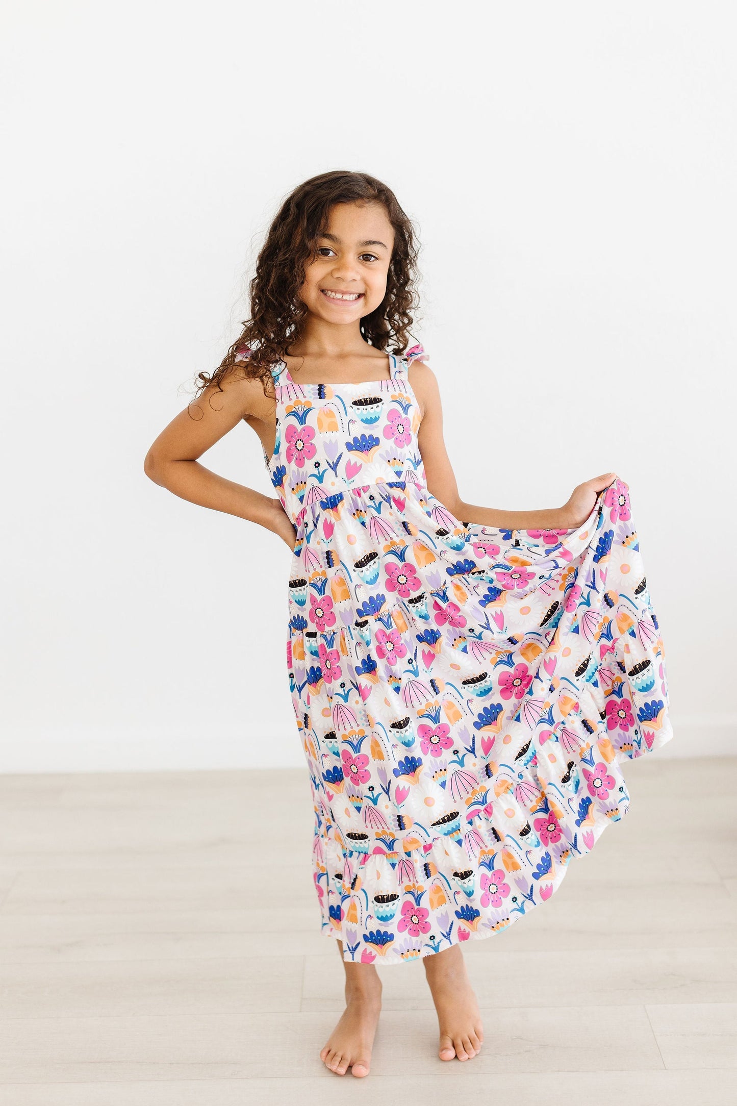 Tulip Blooms Ruffle Maxi Dress