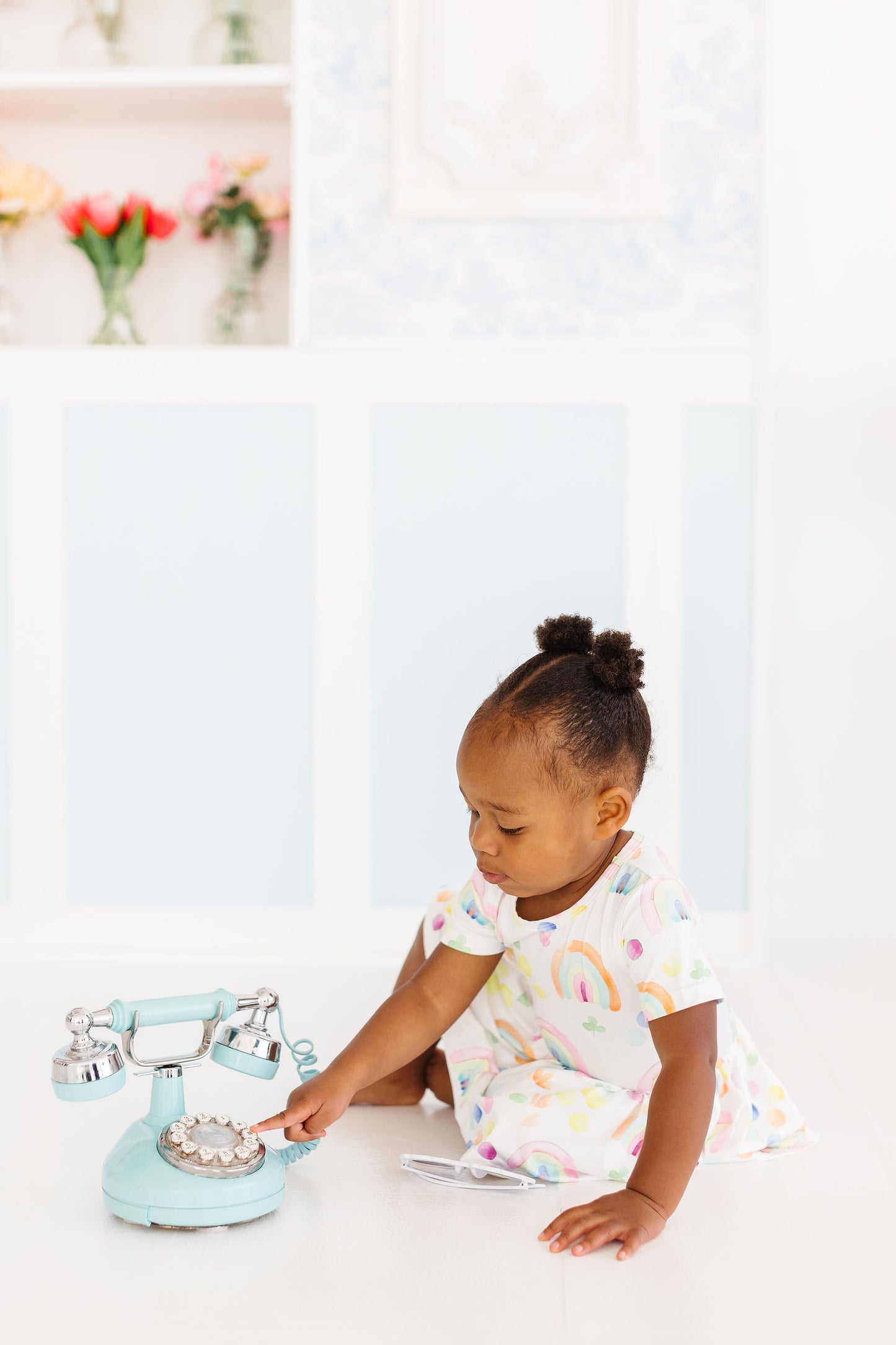 Watercolor Rainbows S/S Twirl Bodysuit Romper