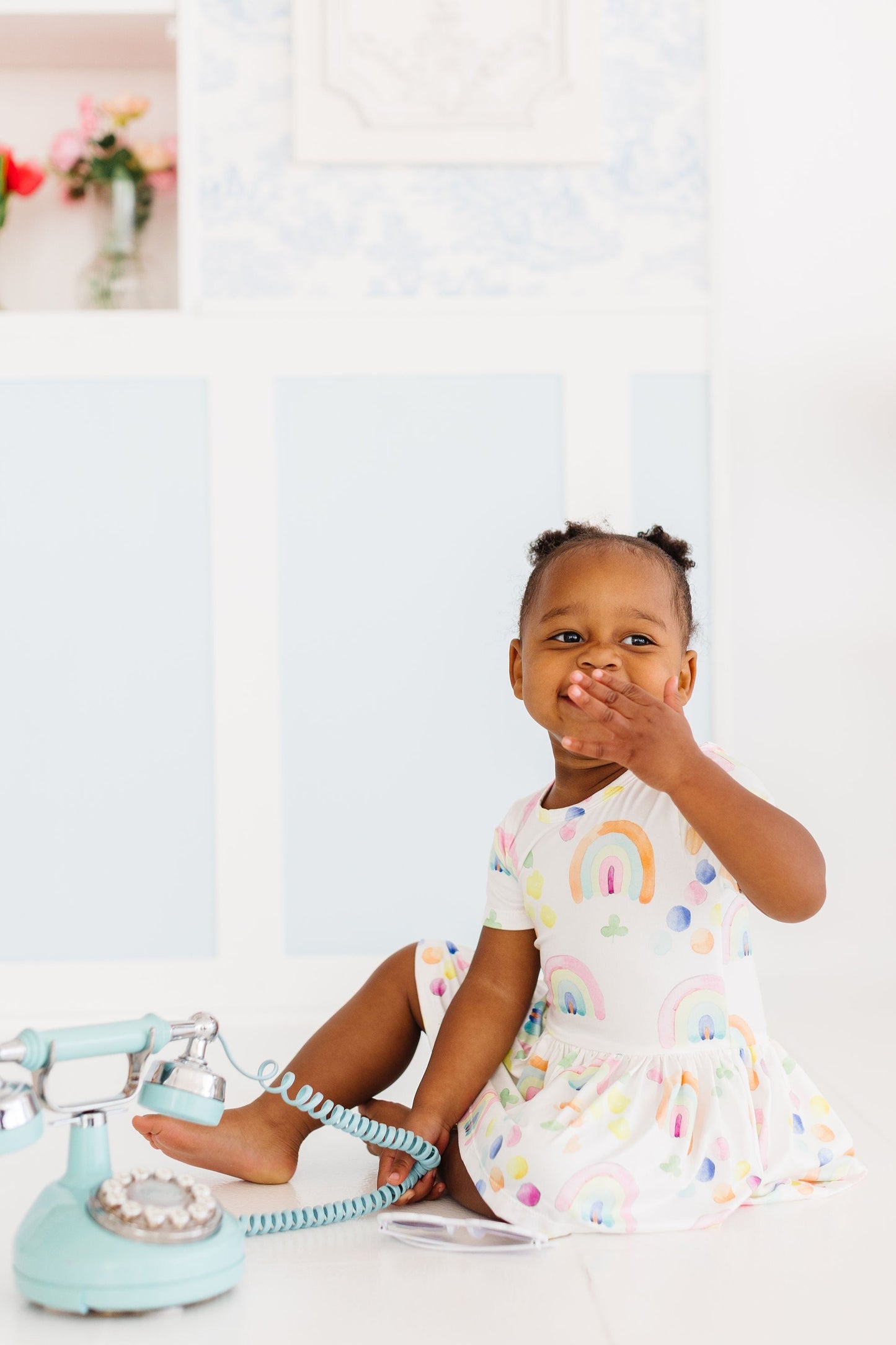 Watercolor Rainbows S/S Twirl Bodysuit Romper