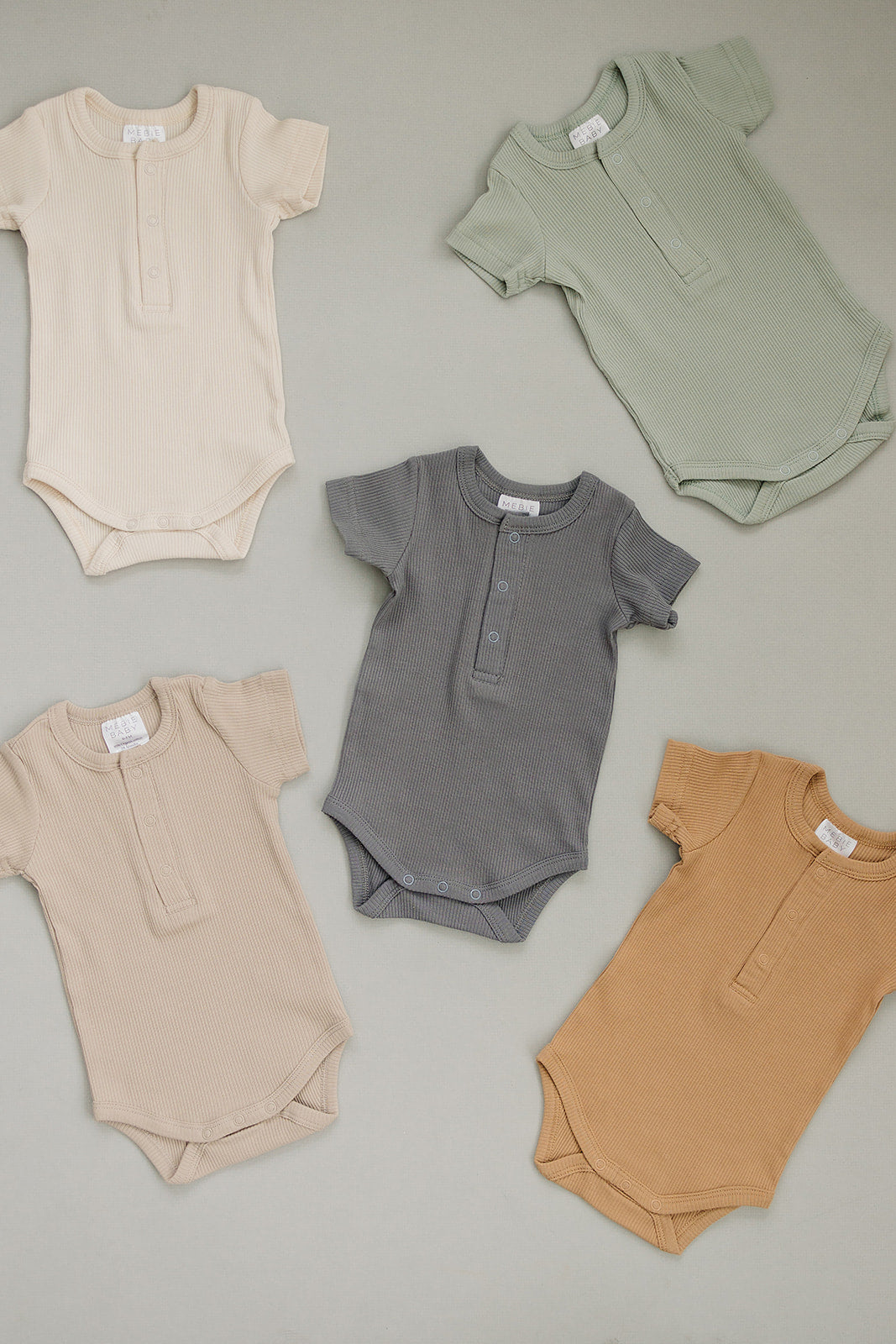 Oatmeal Organic Cotton Ribbed Snap Bodysuit Romper