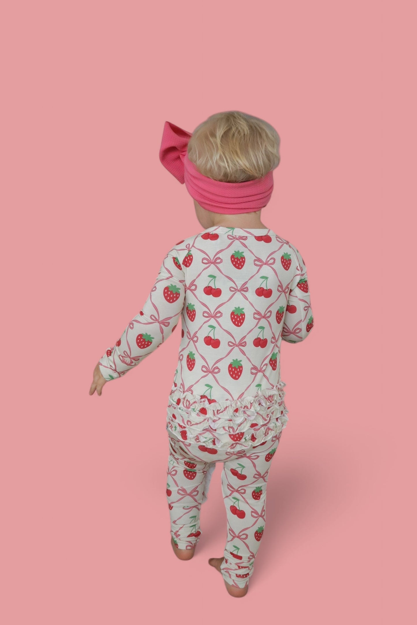 CHERRY BOW BERRY DREAM RUFFLE ZIPPER ROMPER