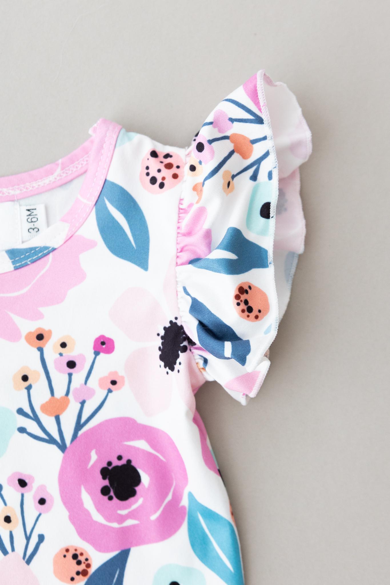 Pretty in Purple S/S Flutter Bodysuit Romper