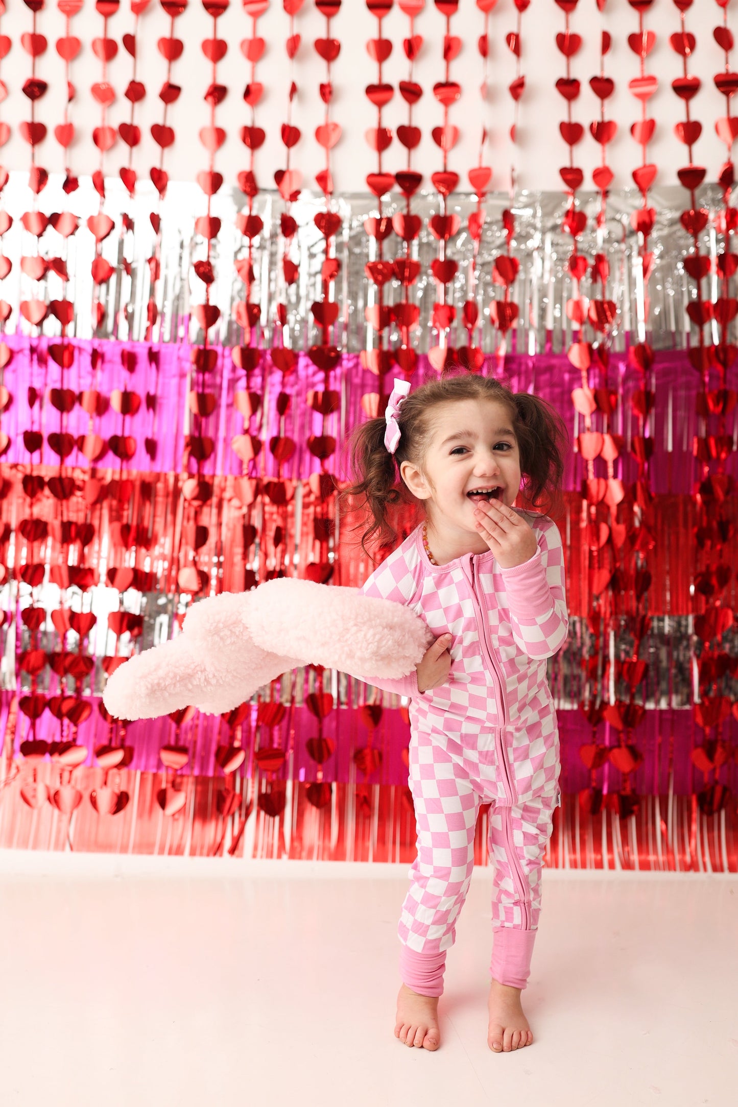 BUBBLEGUM CHECKERS DREAM ZIPPER ROMPER