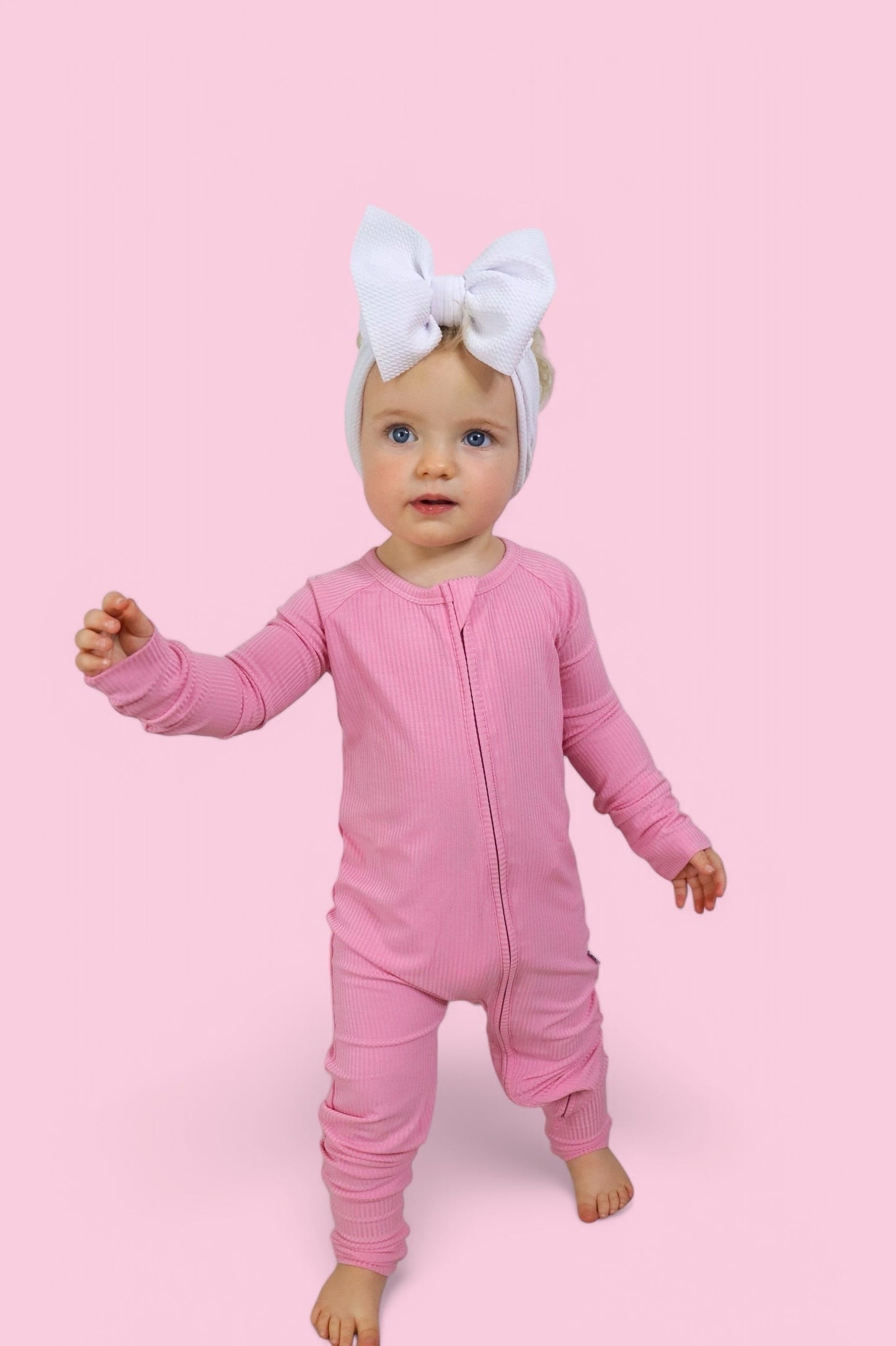 BELLA PINK RIB DREAM ROMPER