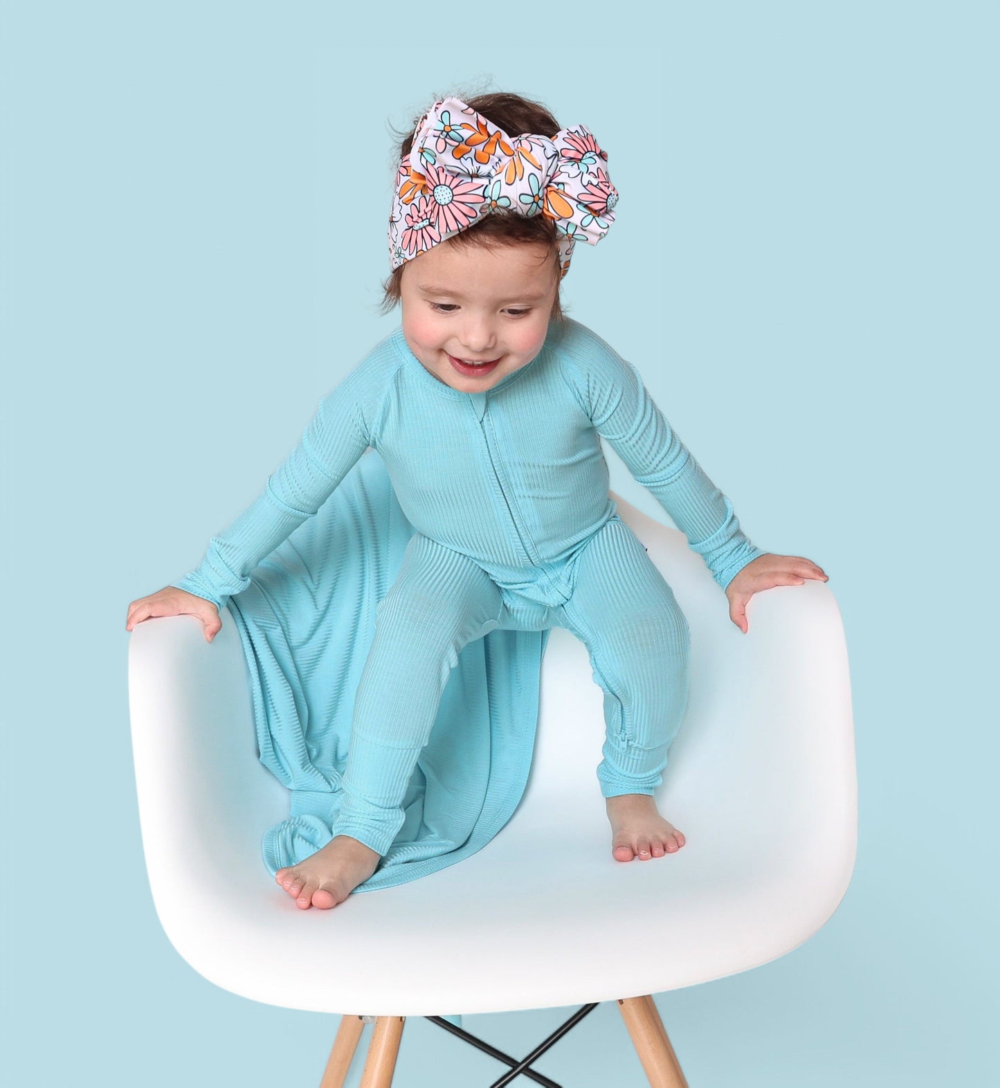 CAPRI BLUE RIB DREAM ZIPPER ROMPER