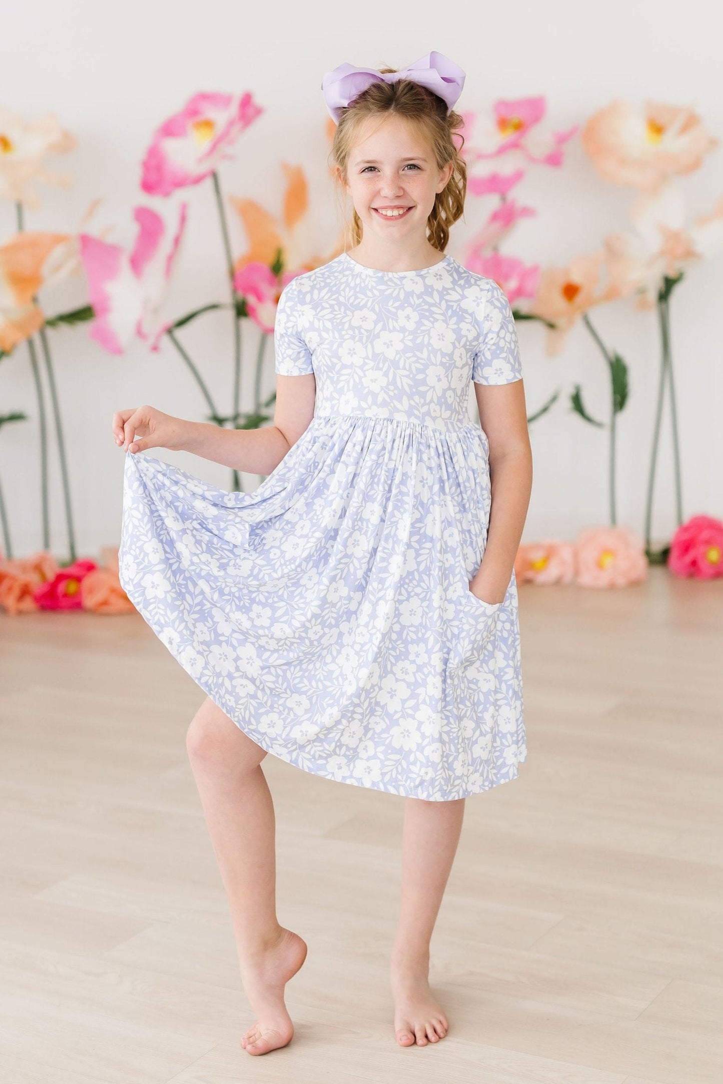 Blossom Bliss Floral S/S Pocket Twirl Dress