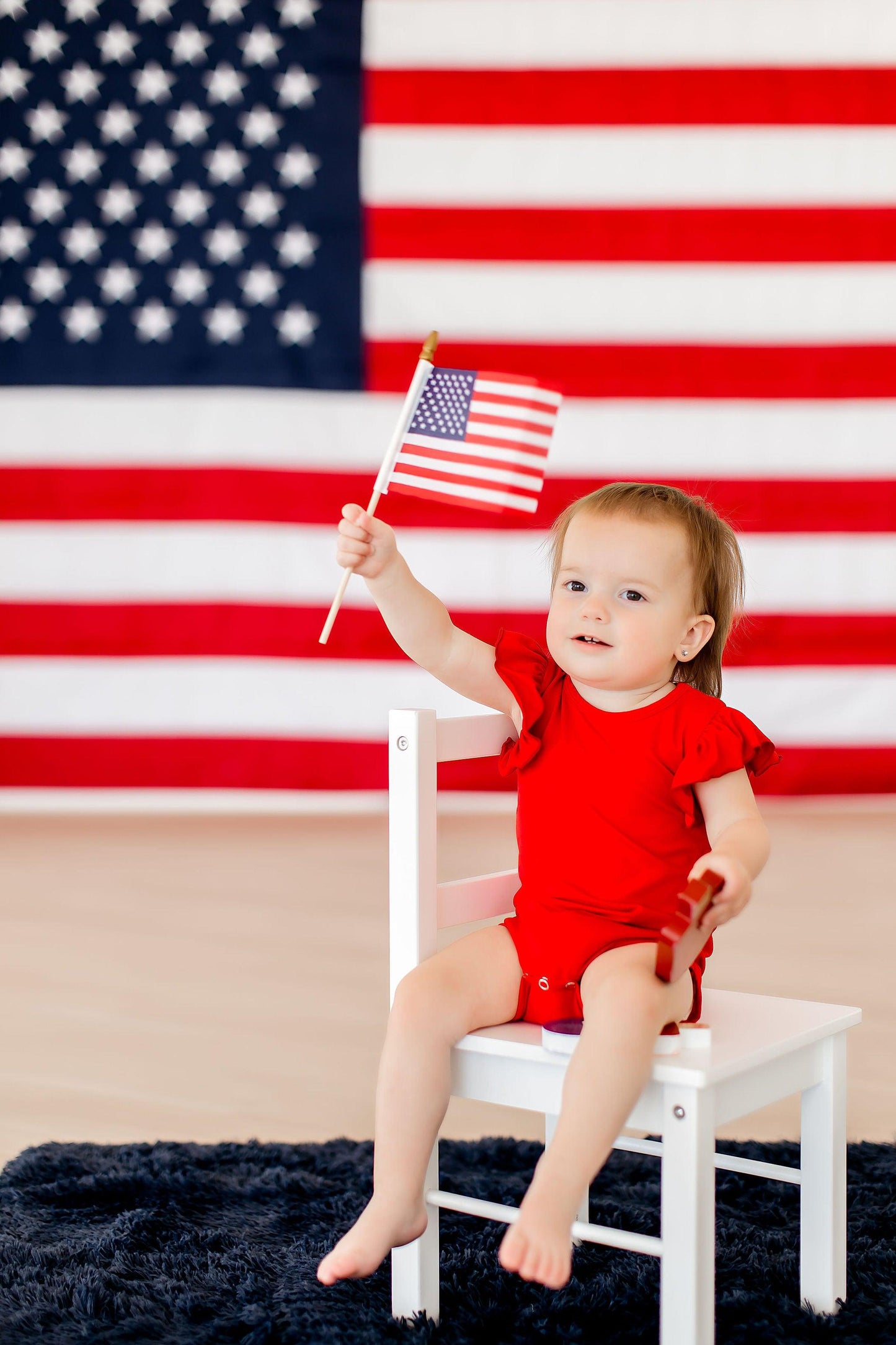 Red S/S Flutter Bodysuit Romper