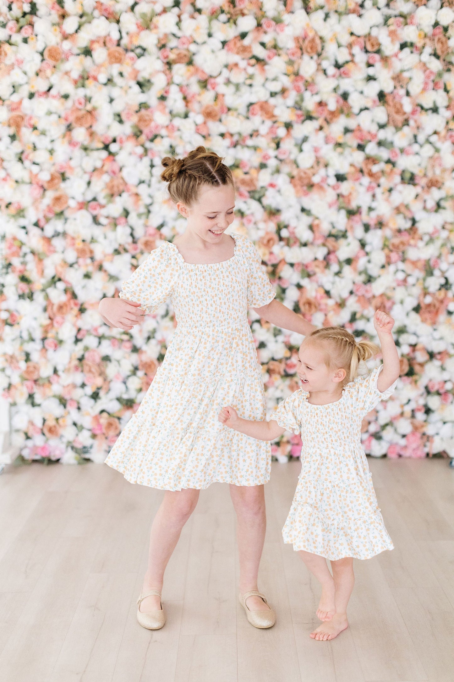 Marvelous Marigolds Smocked Floral Ruffle Dress