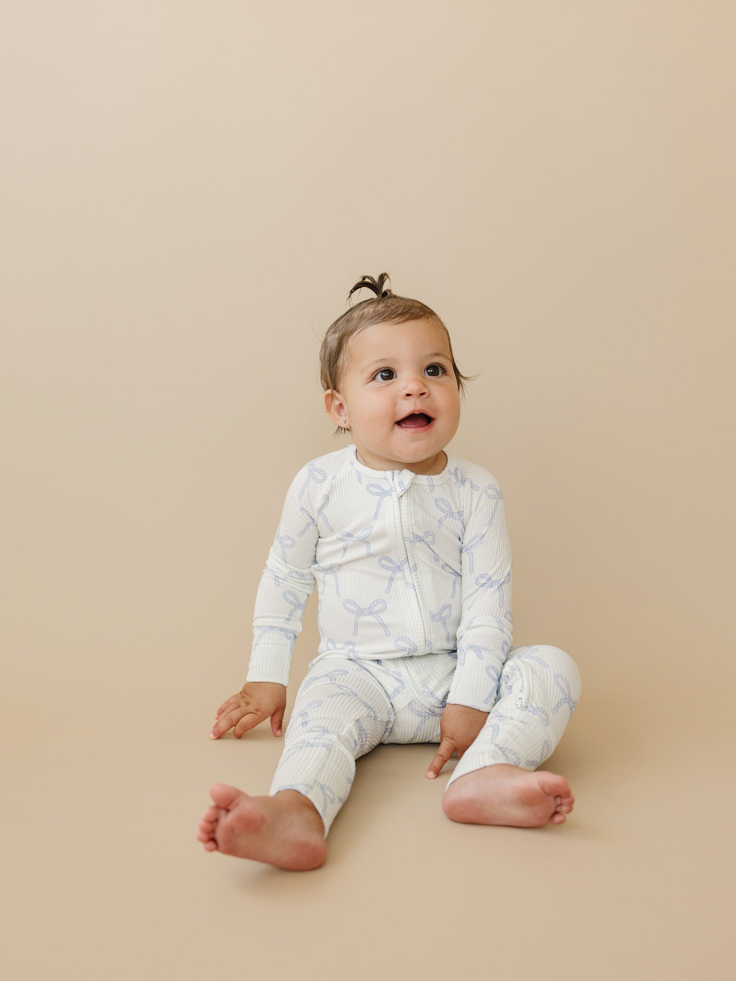 Blue Belle Ribbed Bamboo Zippy Pajamas Romper