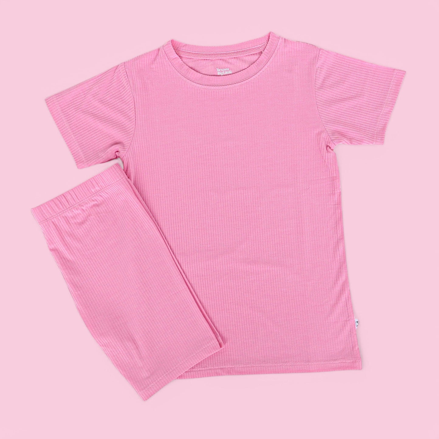 BELLA PINK RIB DREAM SHORT SET
