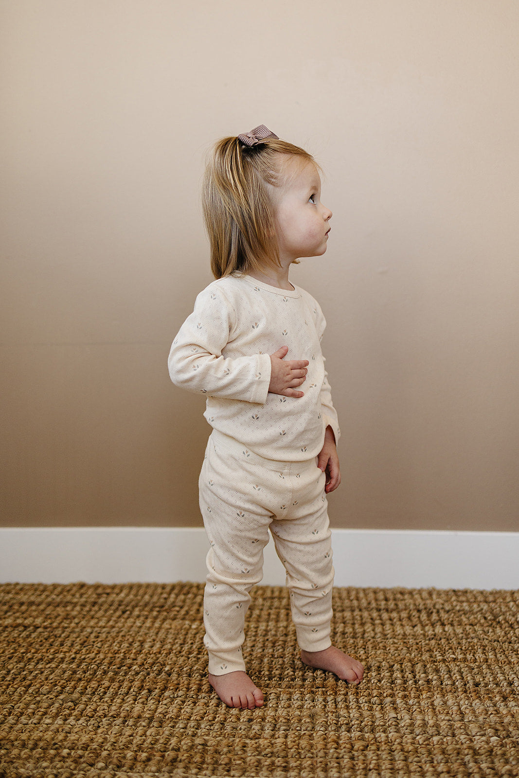 Cream Tulip Pointelle Floral Set