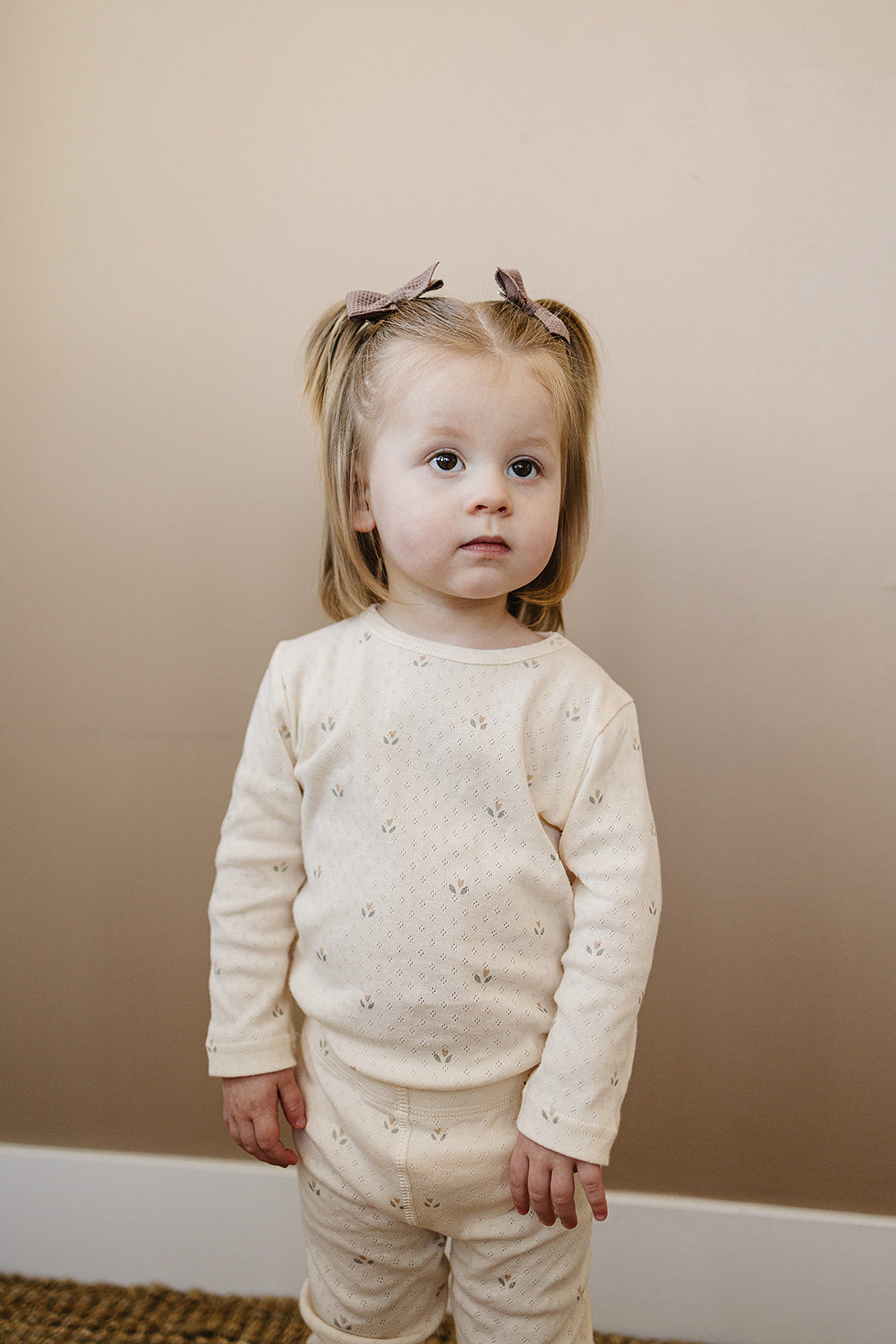 Cream Tulip Pointelle Floral Set