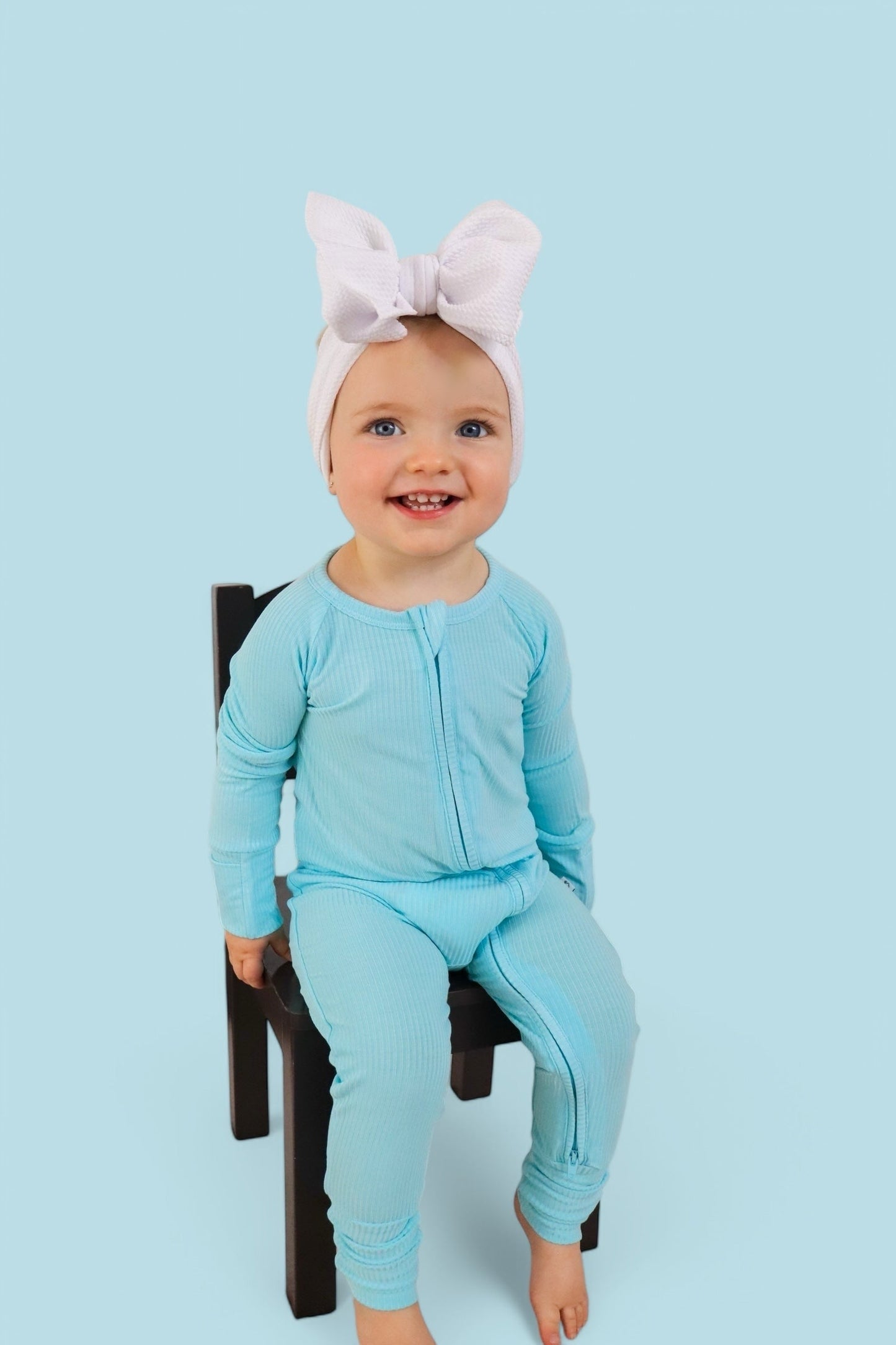 CAPRI BLUE RIB DREAM ZIPPER ROMPER