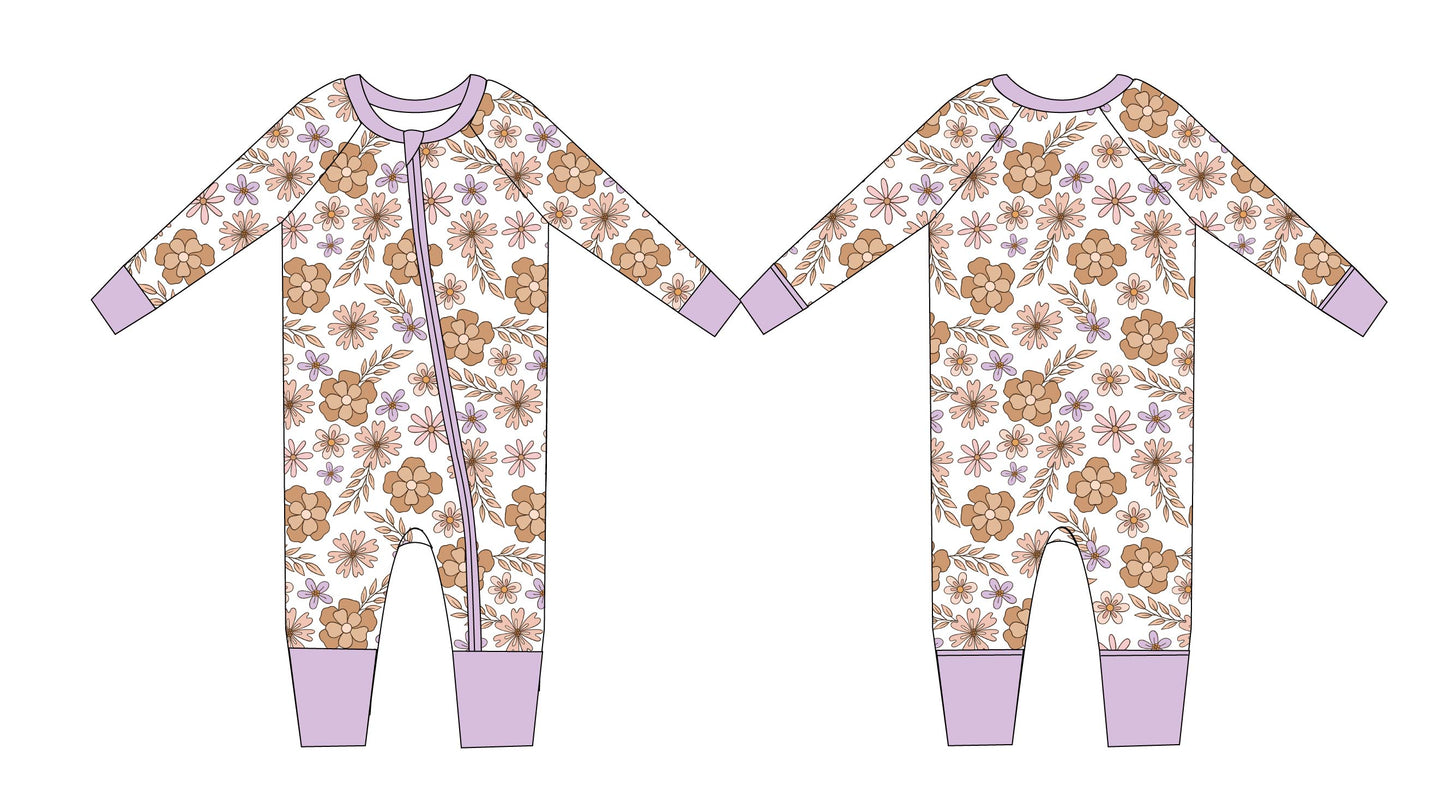 Mabel - Zippy Floral Zipper Romper