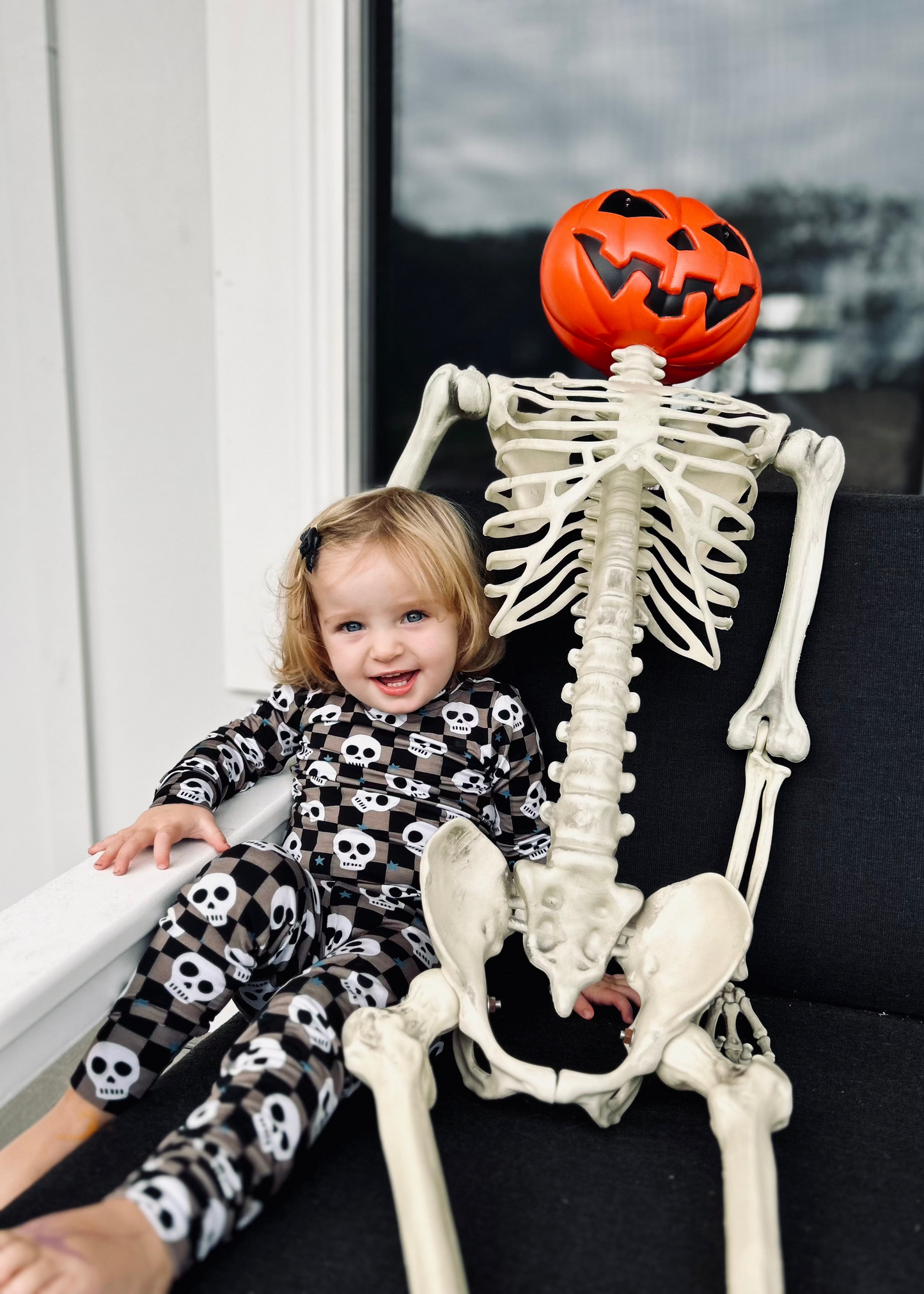 Bamboo Toddler Two-Piece Halloween Pajamas | Spooky Skull Set