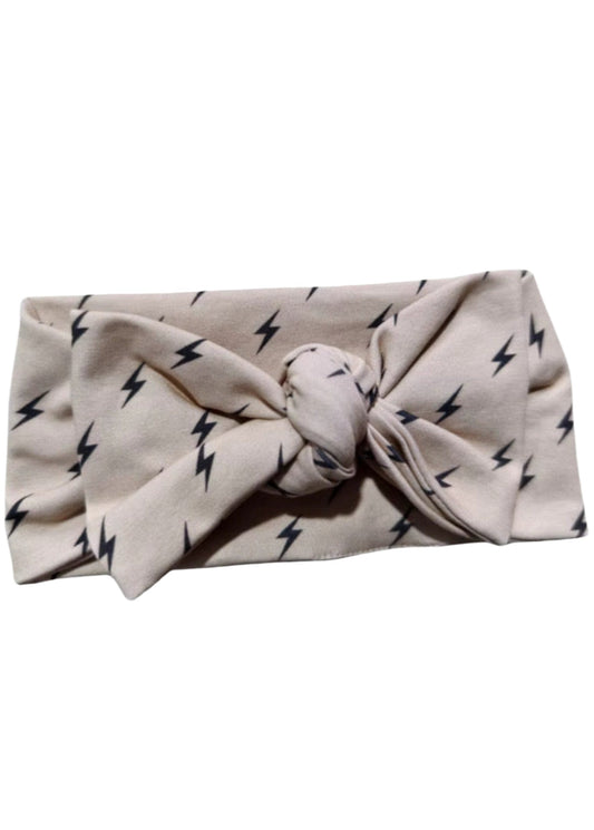 Knotted Bow Headband | Lightning Bolts