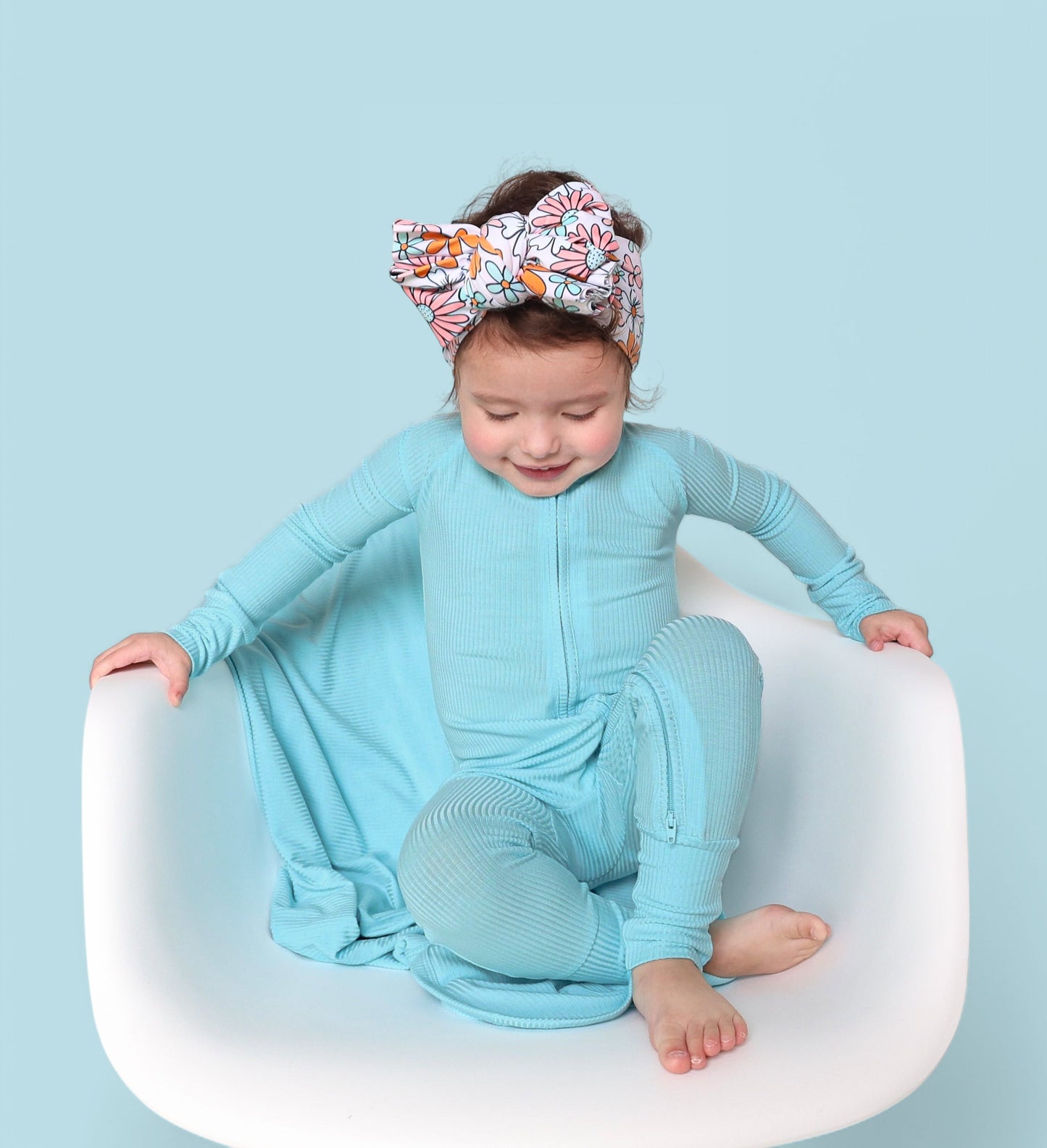 CAPRI BLUE RIB DREAM ZIPPER ROMPER