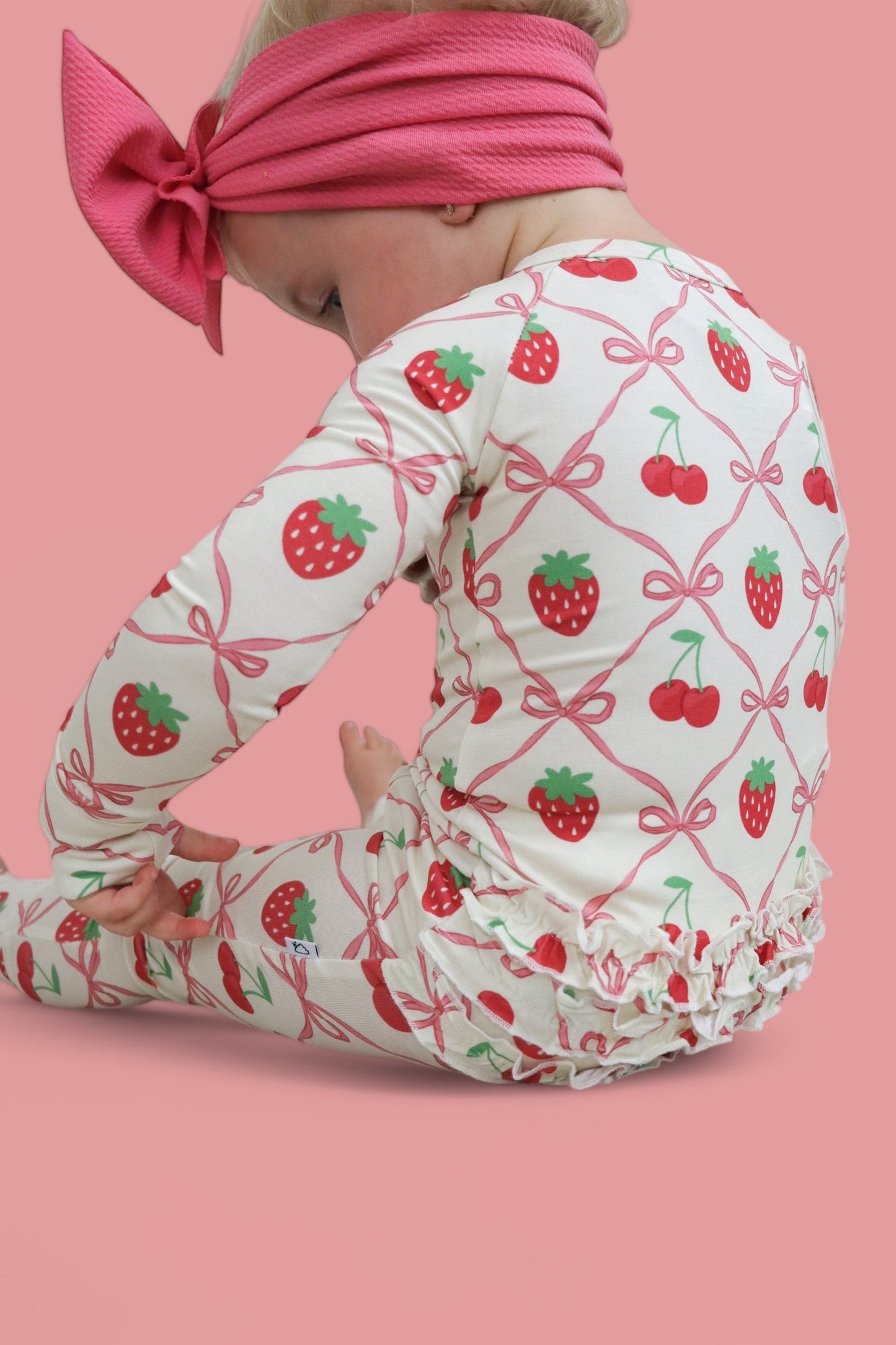 CHERRY BOW BERRY DREAM RUFFLE ZIPPER ROMPER