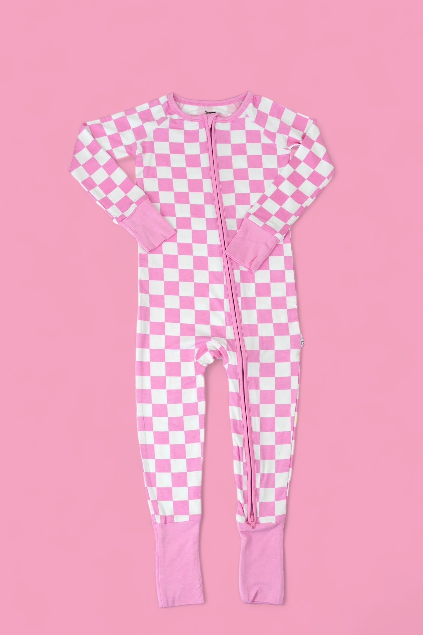 BUBBLEGUM CHECKERS DREAM ZIPPER ROMPER