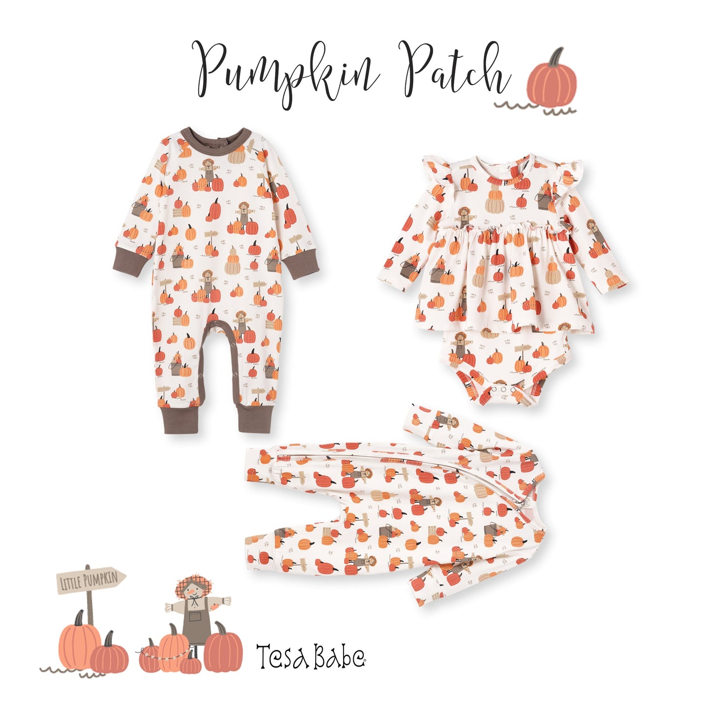 Pumpkin Patch Baby Romper – Bamboo Fall One-Piece Outfit