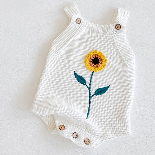Sunflower Knitted Bodysuit Romper